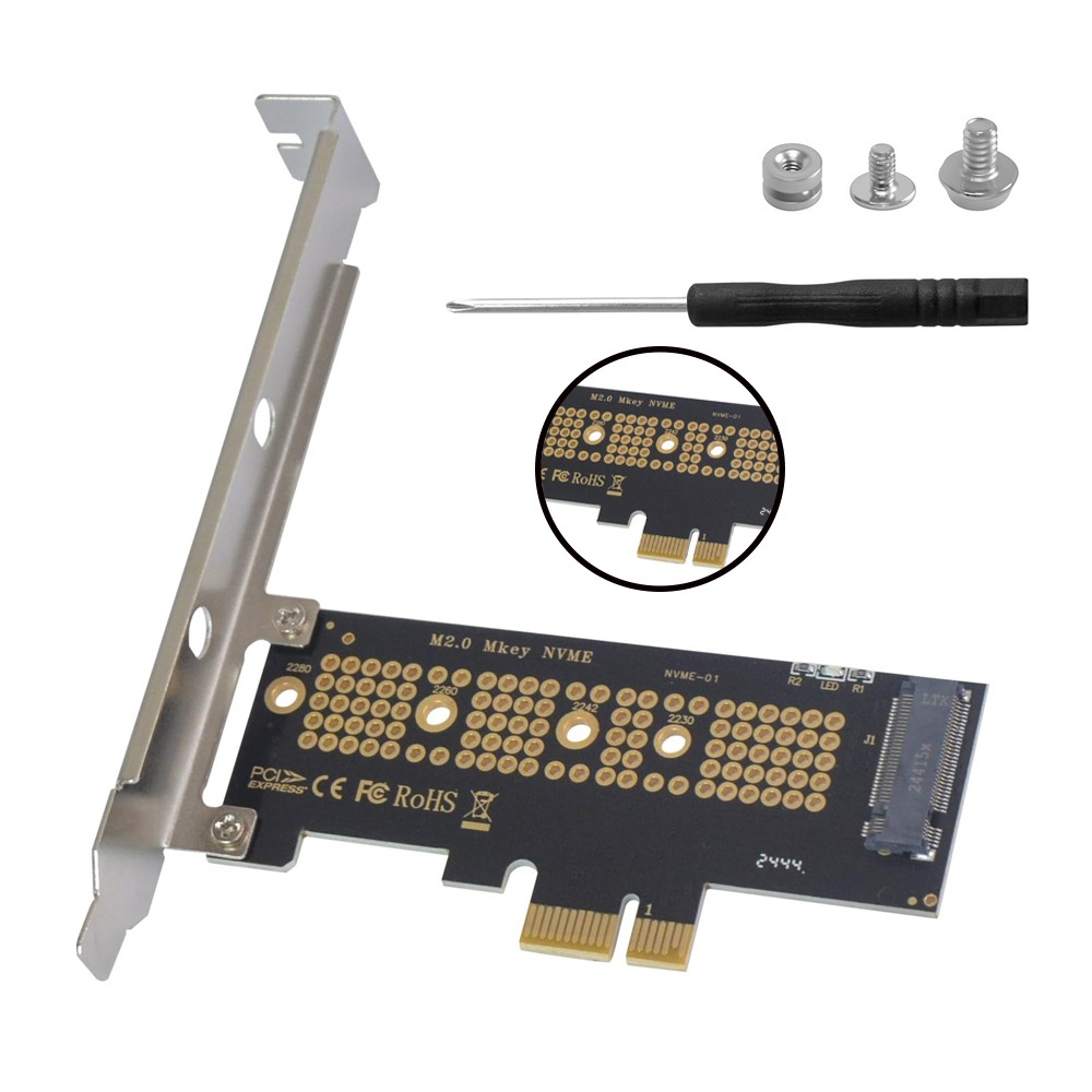 1PC M.2 NVMe SSD to PCI-E 4.0 X1 Adapter, PCI-E M.2 NVMe Expansion Card
