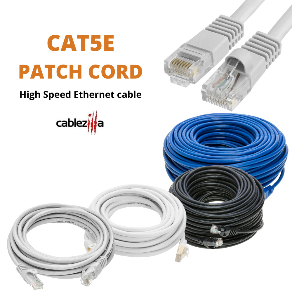 Car5e Patch Cord Network Cable Ethernet LAN Cat5 RJ45 UTP 6 25 50 100 200 FT LOT