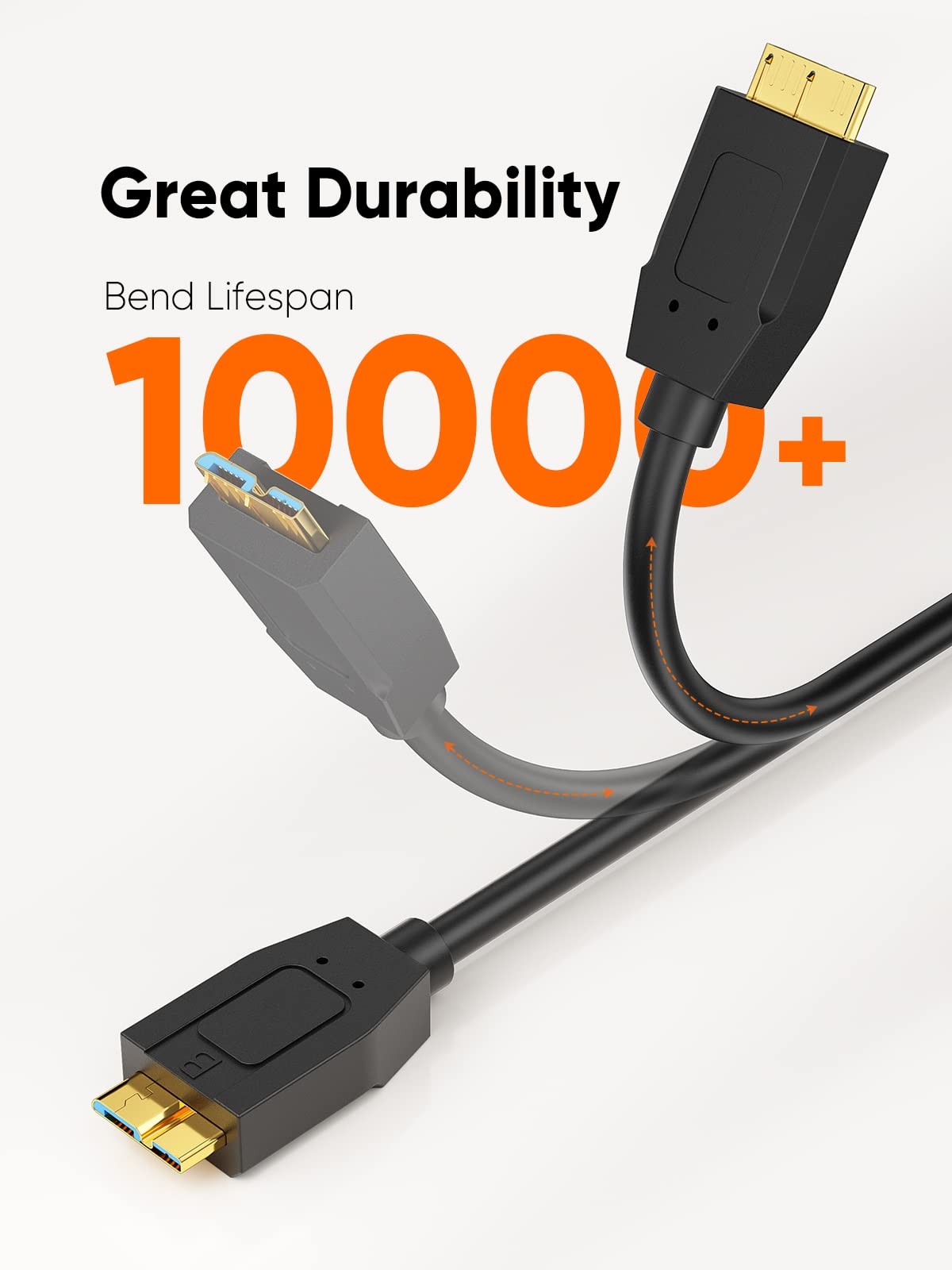 CableCreation USB C Hard Drive Cable 4FT, USB 3.1 C to Micro B Cable 10Gbps USB