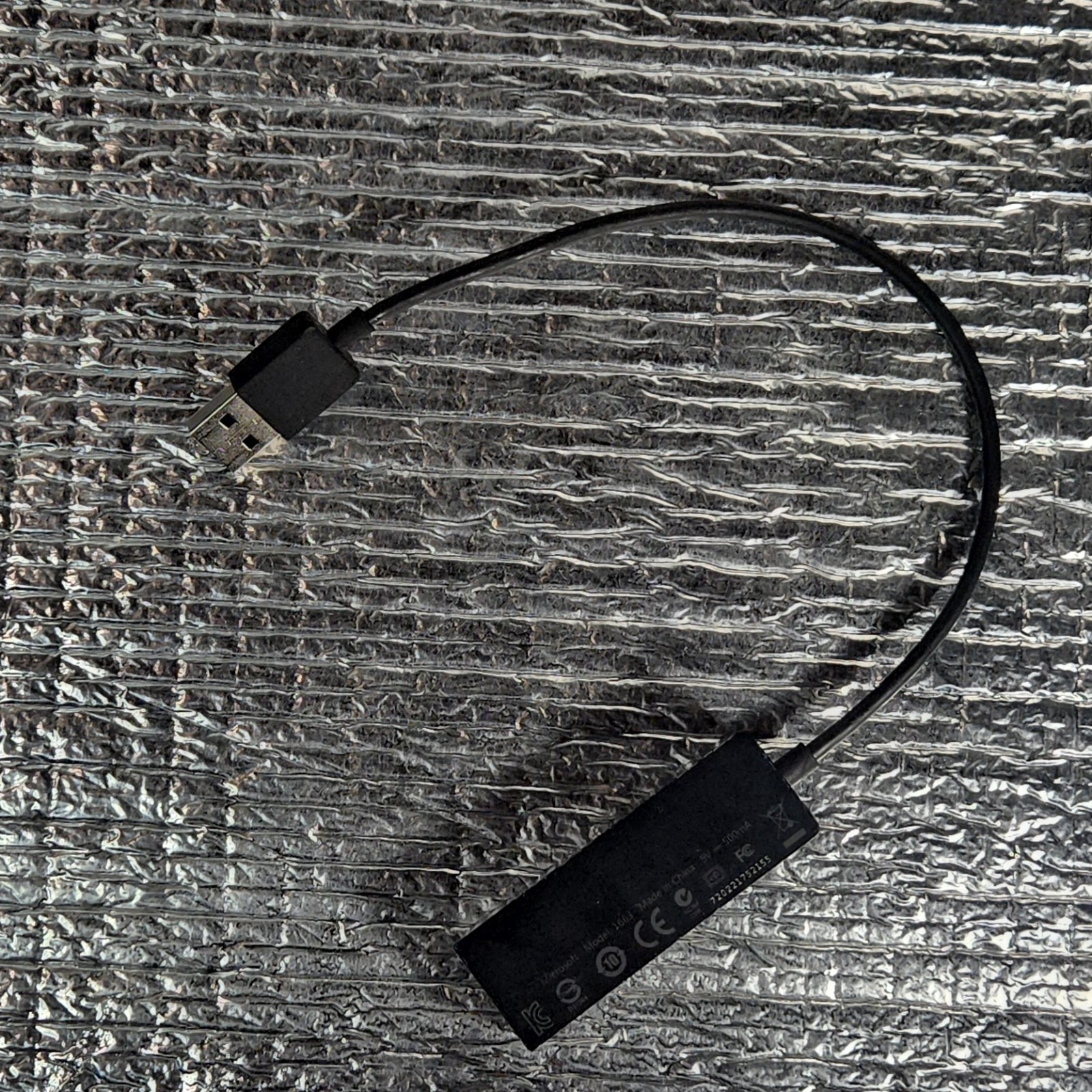 Microsoft USB to Ethernet Adapter Black 1:1 Less than 1 ft Model 1663 Portable