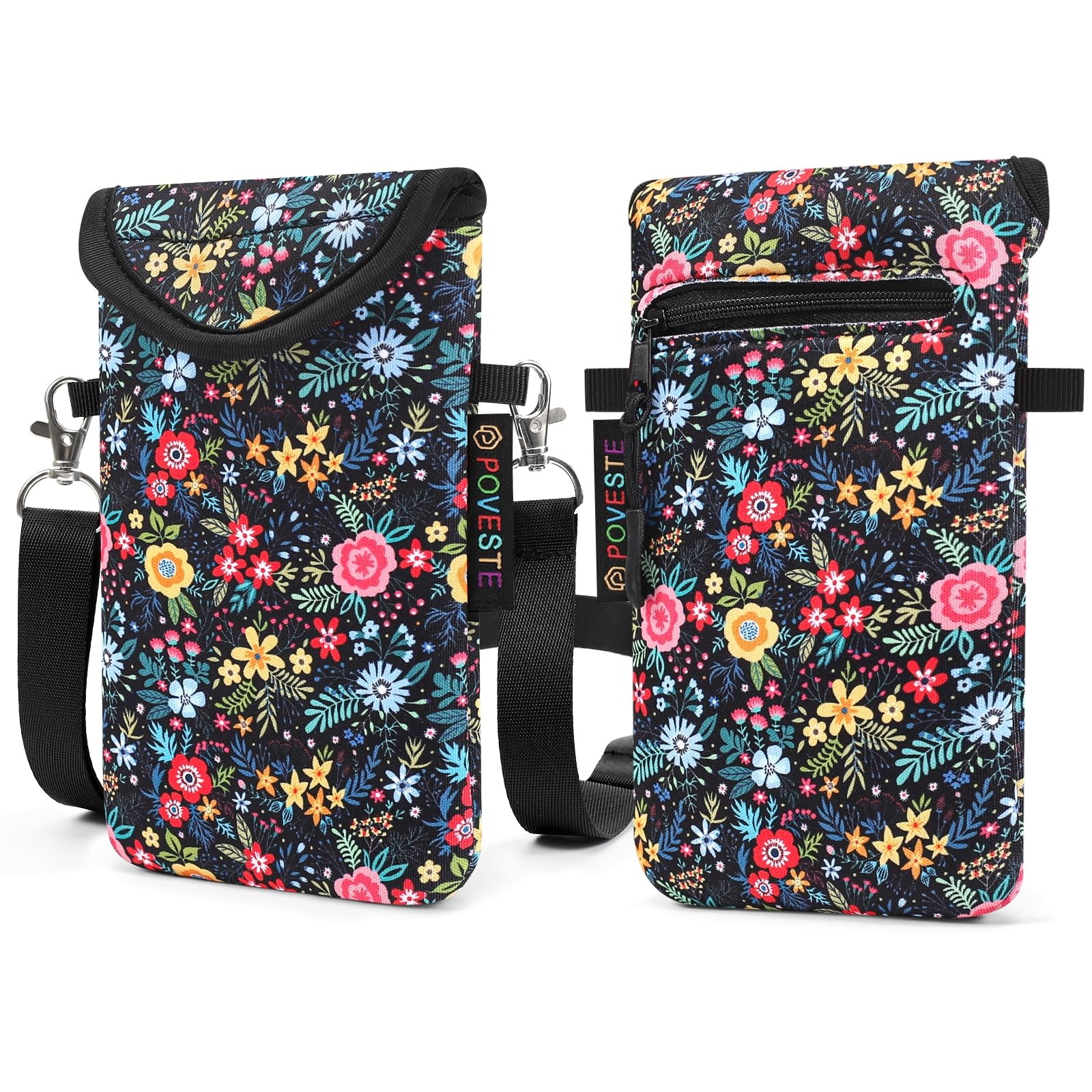 Poveste Neoprene Cell Phone Sleeve Pouch Case Bag Crossbody Strap Lanyard For