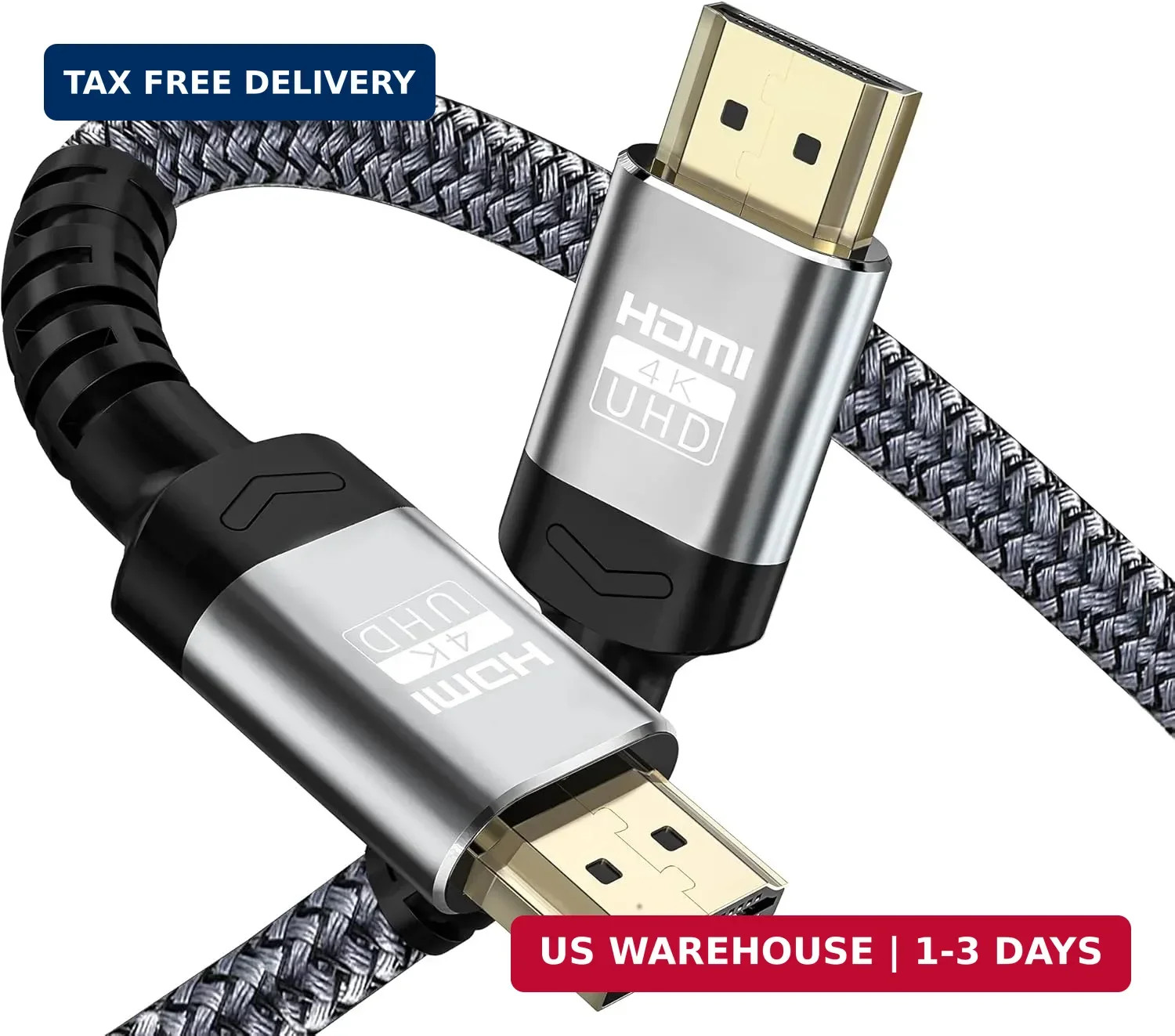 4K 18Gbps High Speed HDMI Cable Braided Ethernet ARC 3ft-200ft Multiple Lengths