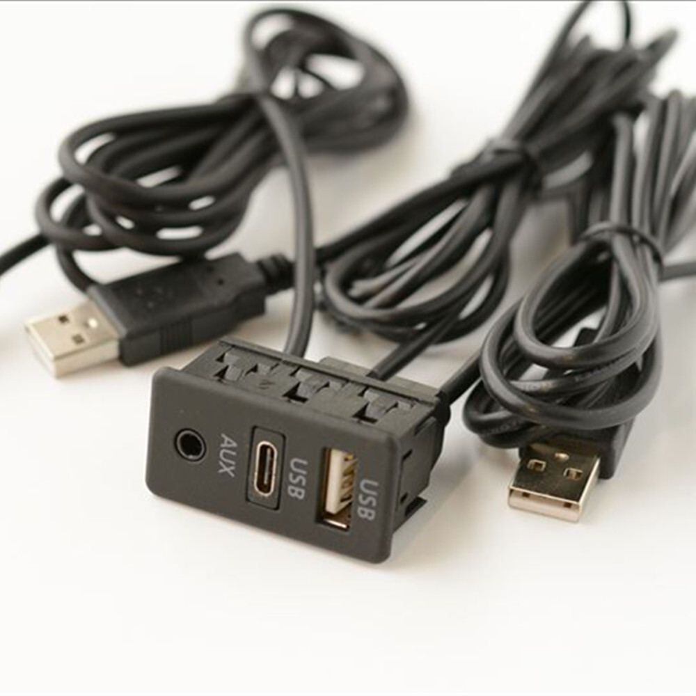 PD USB Port Charger AUX Extension Cable Adapter Car Boat Dash Flush Mount 1.5M