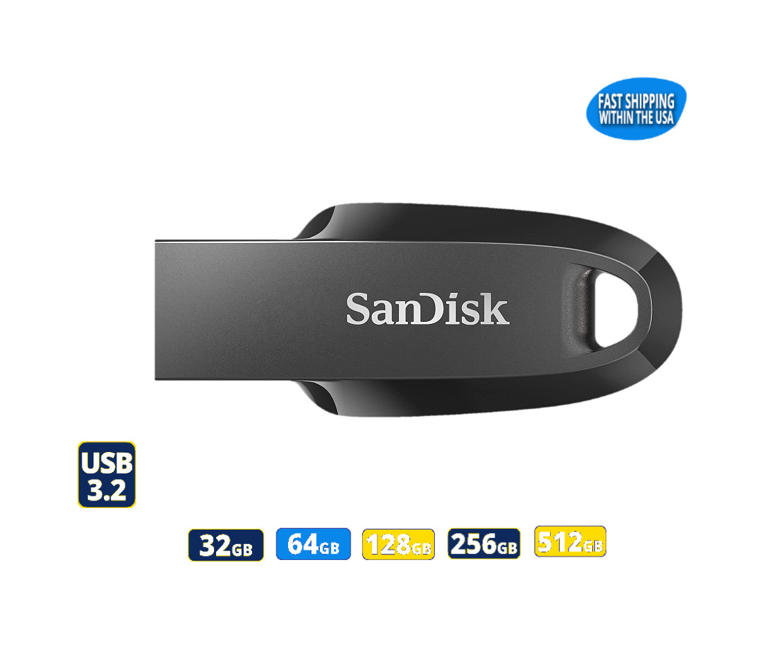 SanDisk Ultra Curve USB 3.2 Flash Drive Memory 32GB 64GB 128GB 256GB 512GB Lot