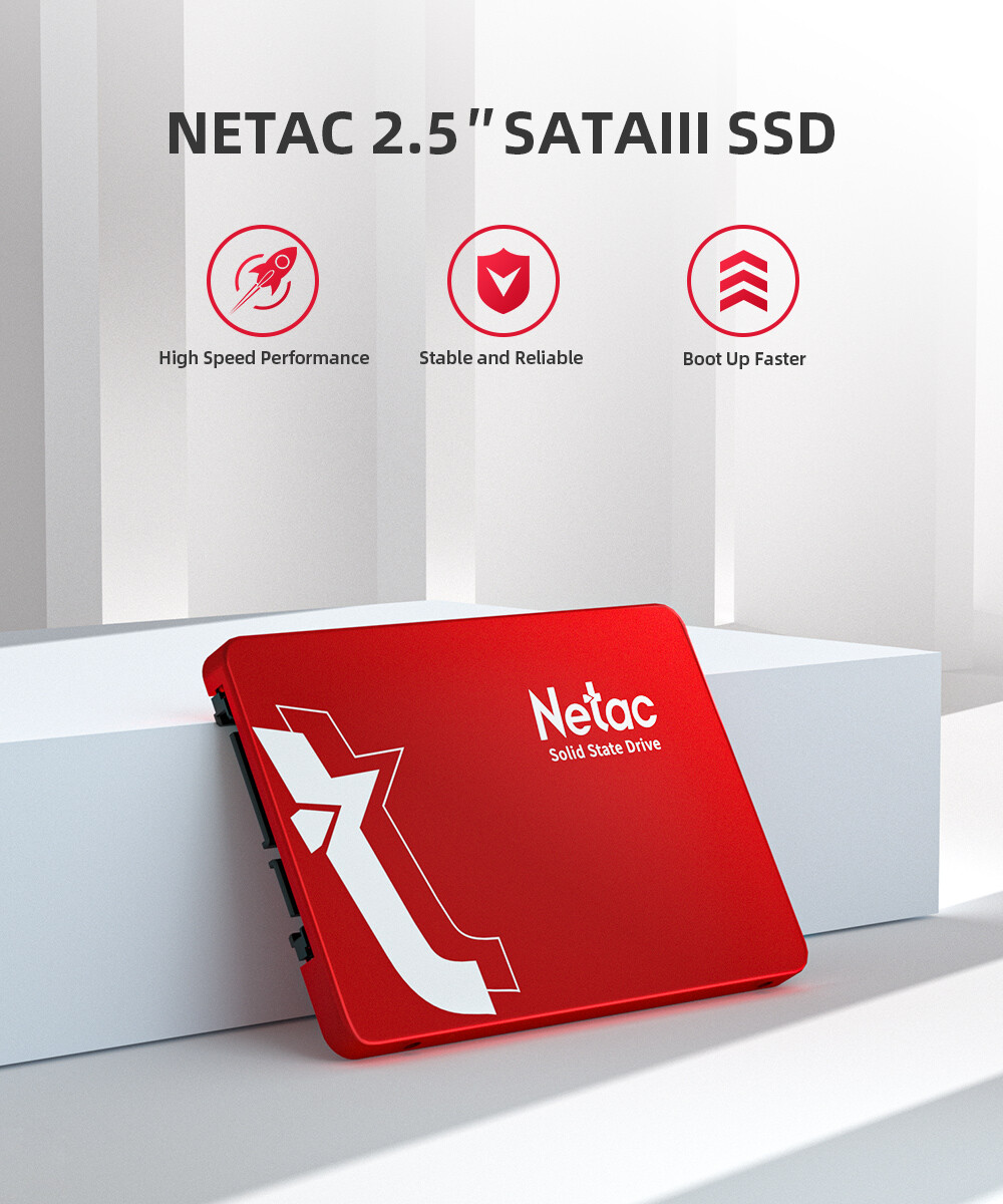Netac Internal SSD 512GB Solid State Drive 2.5” SATA III 6GB/s Up to 550MBps