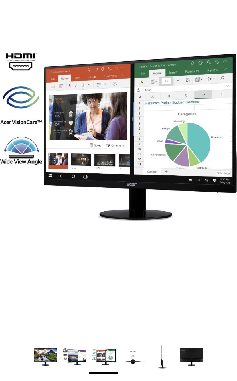 Acer SB220Q 21.5 Inch Full HD IPS 75 Hz Desktop Monitor Gaming Monitor