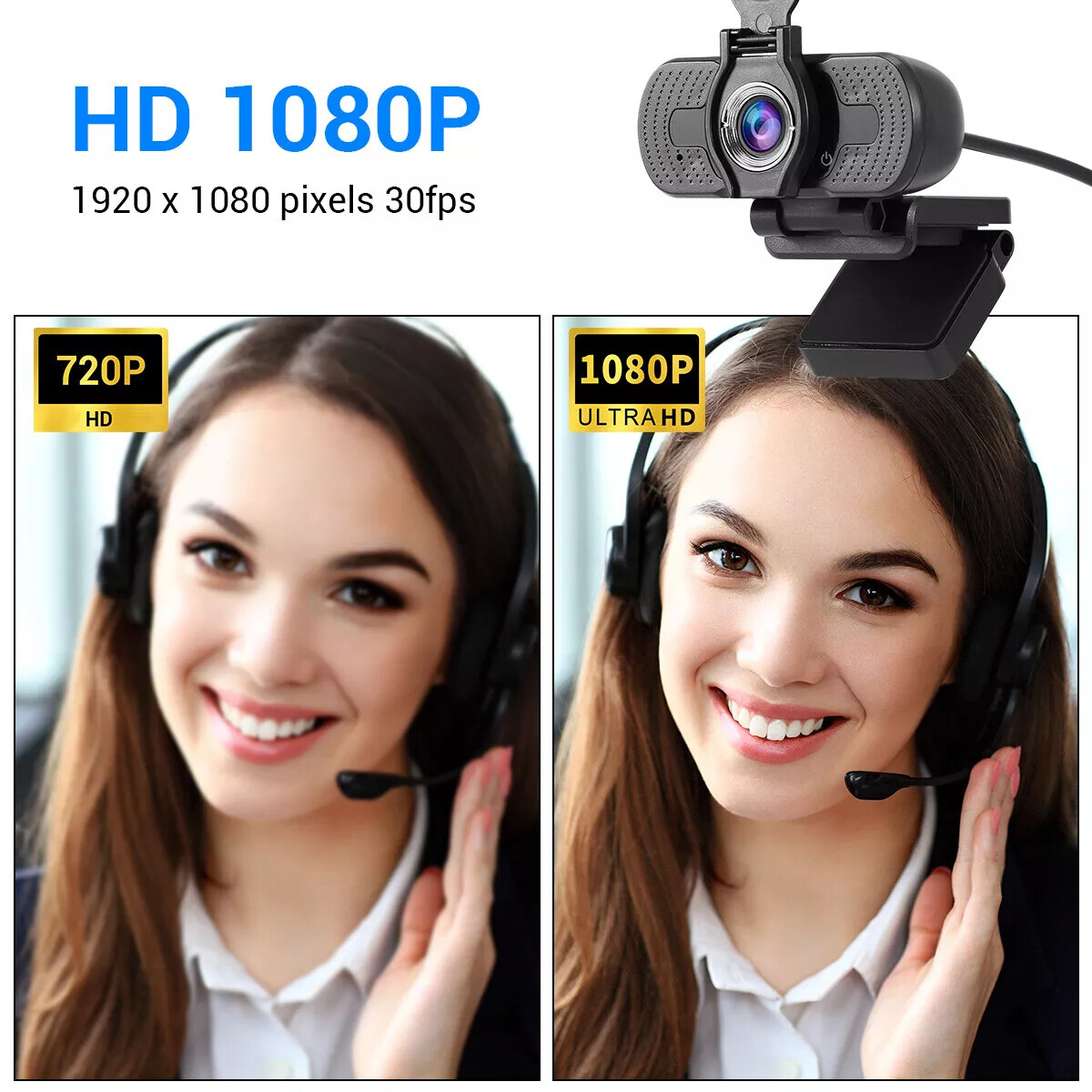 1080P Full HD USB Webcam for PC Laptop Web Camera with Microphone/FHD