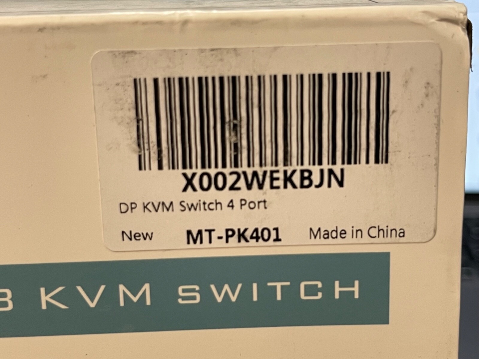 DP KVM Switch 4 Port Auto USB MT-VIKI 4K 60Hz Automatic Switching, Hot-Key PK201