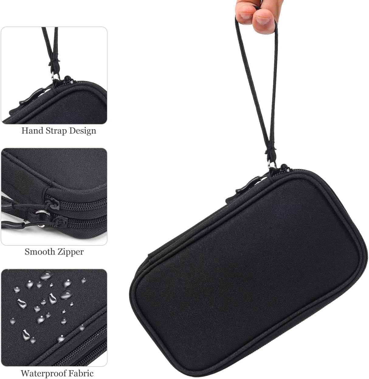 Waterproof Electronics Organizer Travel Bag Carrying Case for Cord, Charger, USB