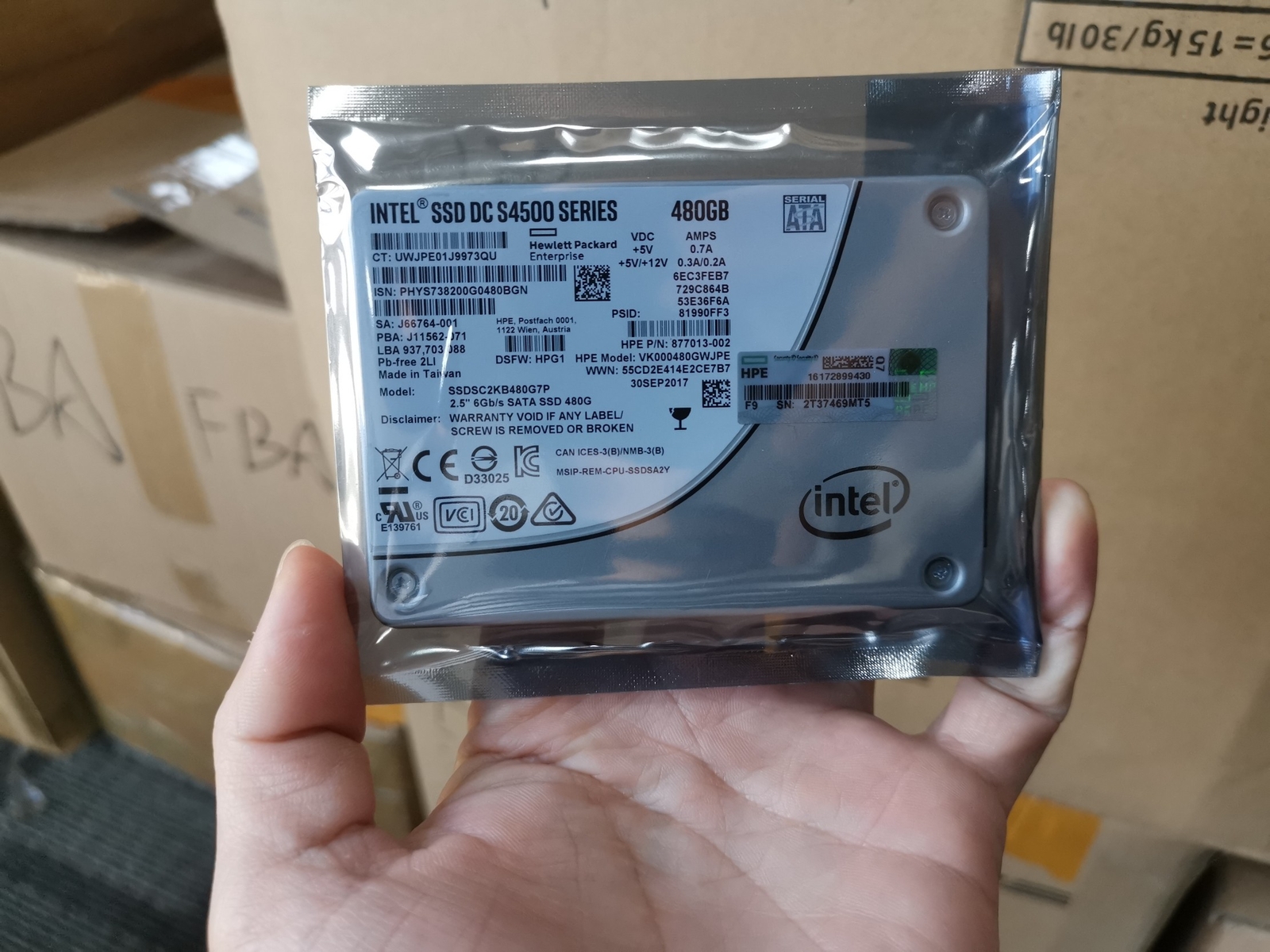 For Intel HP SSD DC S4500 Series SSDSC2KB480G7P 480GB2.5″6G SATA SolidStateDrive