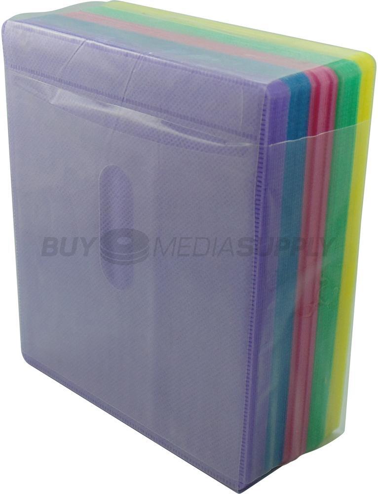 Non woven Multi Color Plastic Sleeve CD/DVD Double-sided Lot