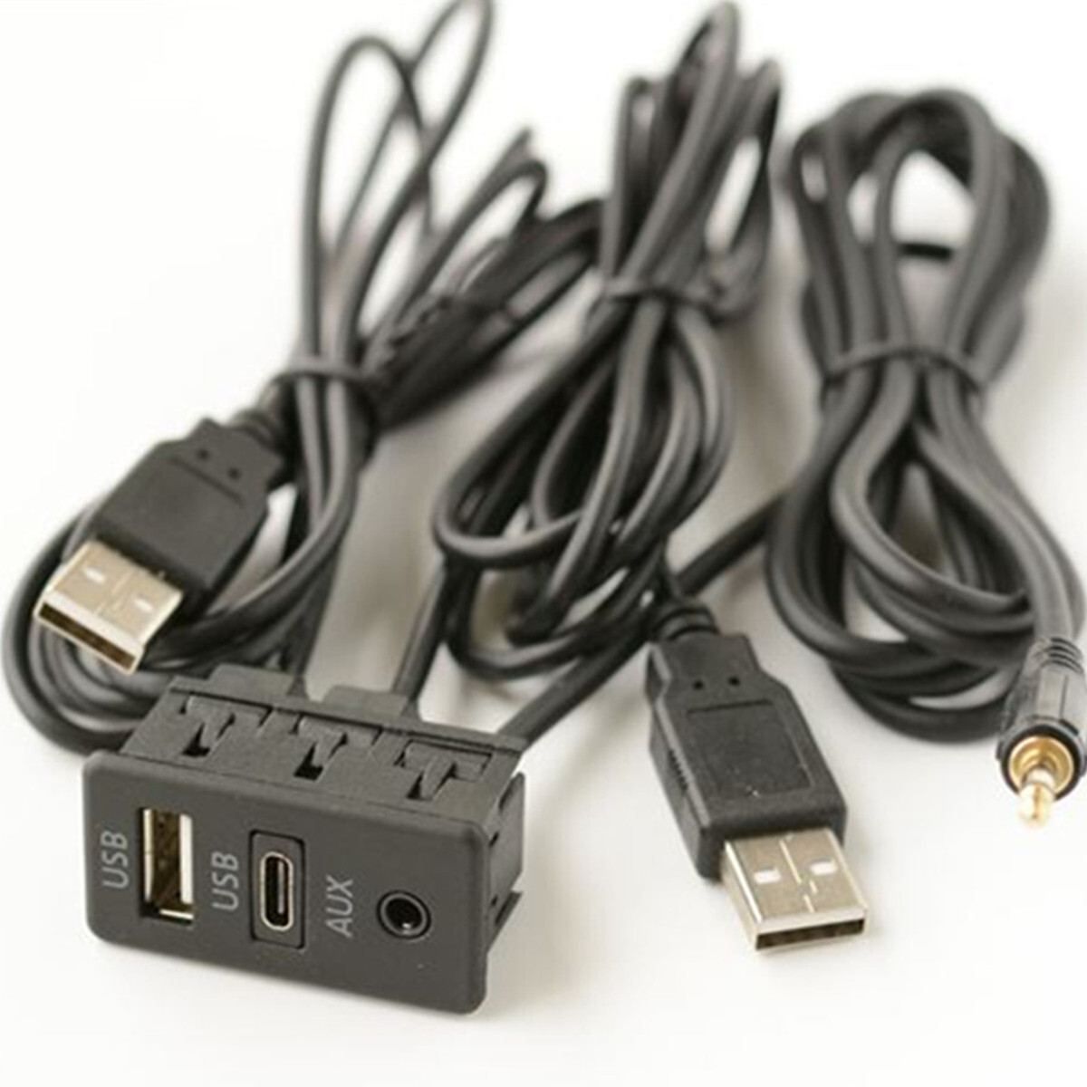 PD USB Port Charger AUX Extension Cable Adapter Car Boat Dash Flush Mount 1.5M