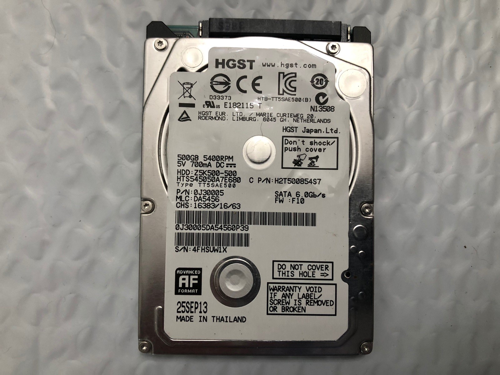 Set of 3: HGST HARD DRIVE 7K1000 1TB, 5K1000 1TB, Z5K500 500GB For Laptop SATA