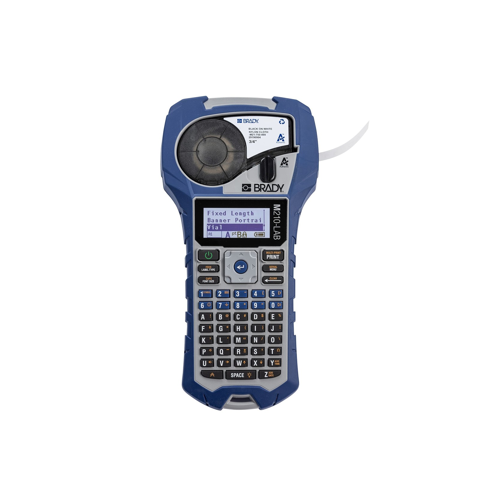 Brady M210-LAB Portable Label Printer, Blue/Gray, 9.5 in H x 4.5 in W x 2.5 i…