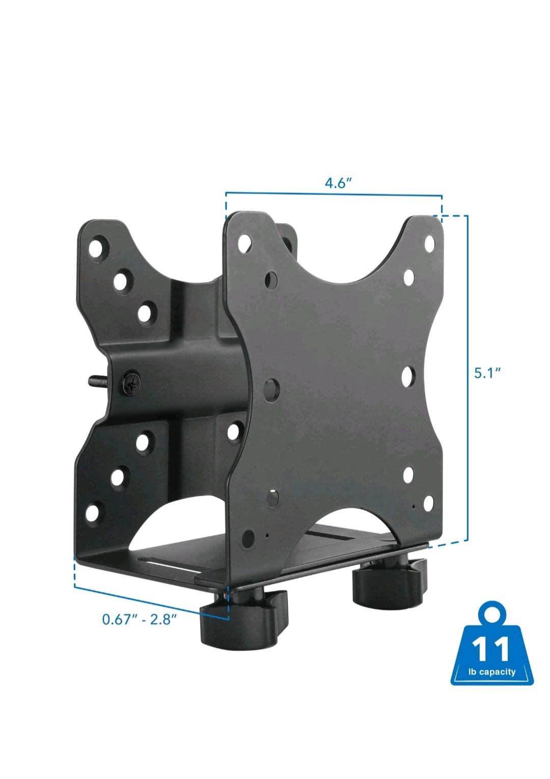 Adjustable Thin Client Mini PC Mount Under Desk Wall Pole VESA Stand 11 lbs