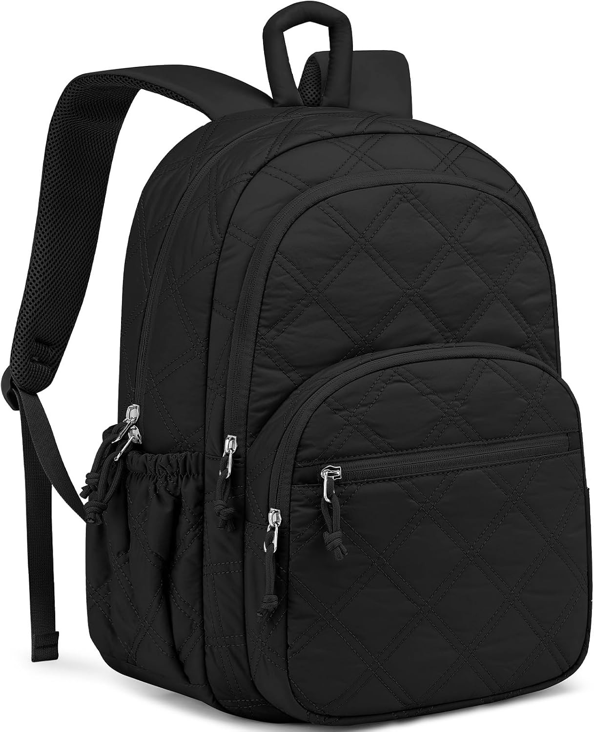 Quilted 15.6 Inch Water Resistant Laptop Backpack for School Work Daily Use