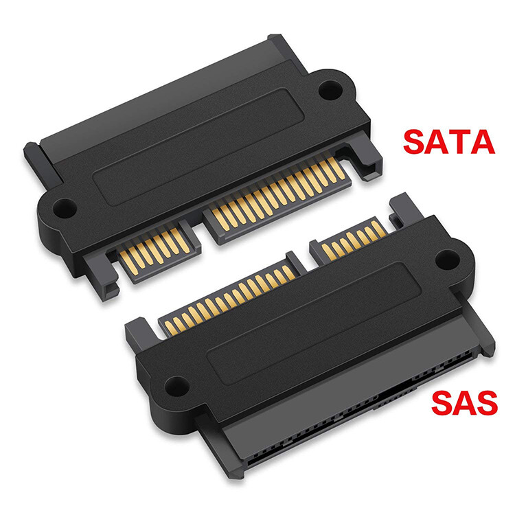 2pcs New SFF 8482 SAS to SATA 180 Degrees Straight Head Adapter Converter 22 Pin