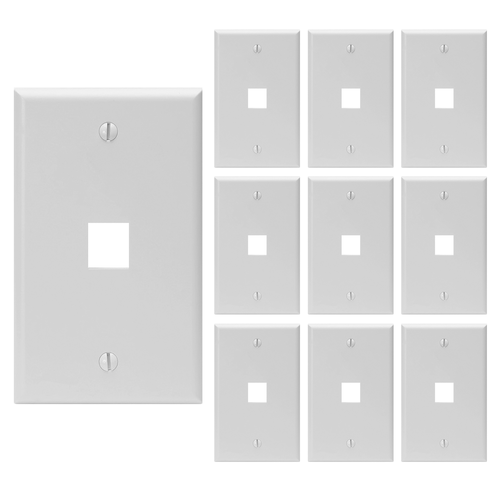 Keystone Wall Plate Jack Insert RJ45 CAT5e CAT6 White Face Plate LOT