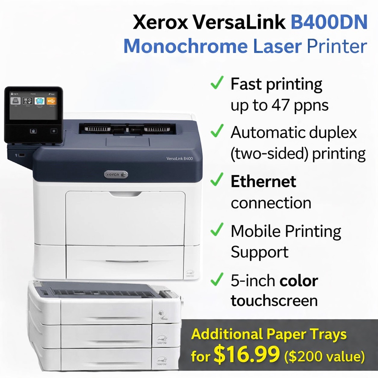 Xerox VersaLink B400DN Monochrome Laser Printer NEW/OPEN BOX 30 DAY WARRANTY