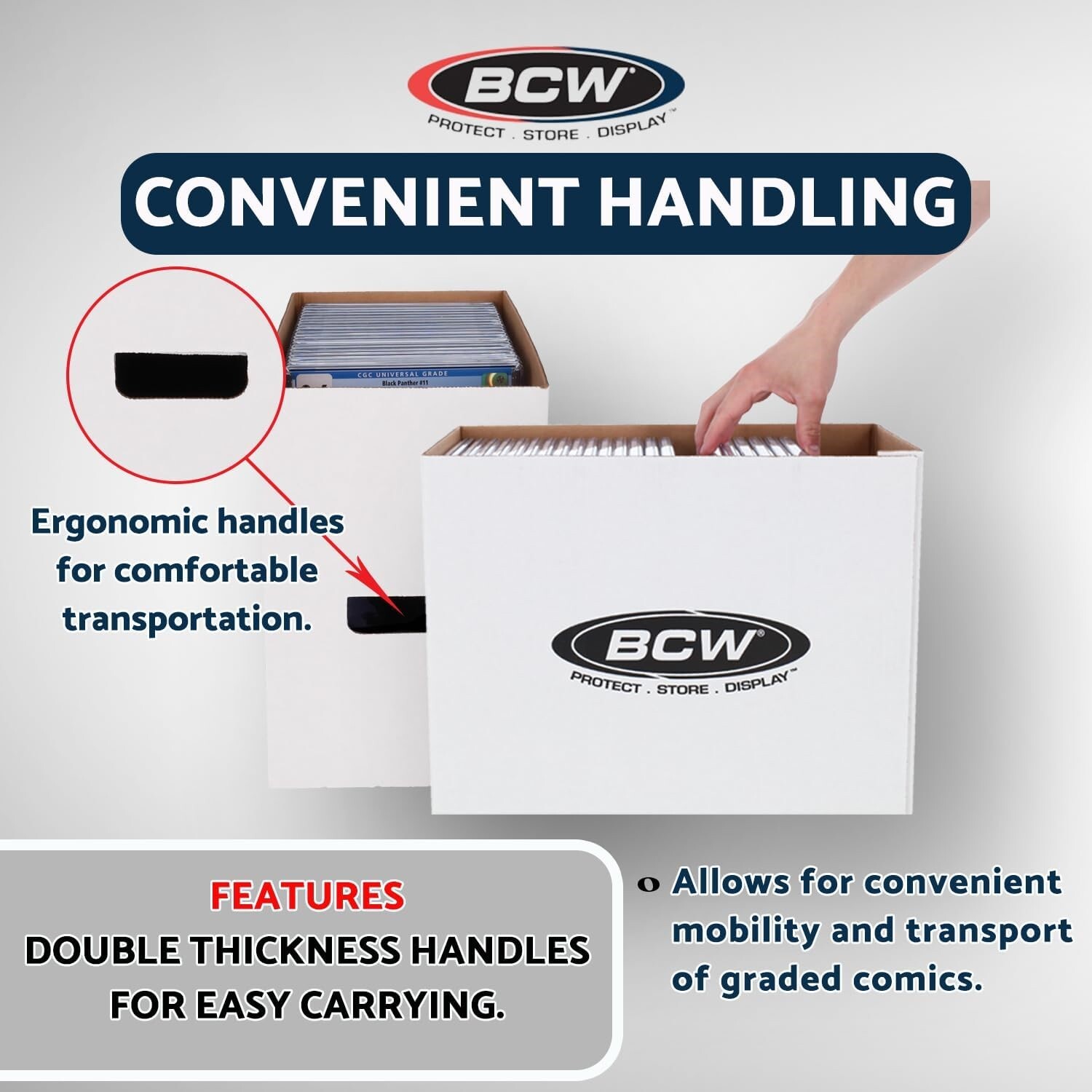 5 BCW Graded Comic Book Cardboard Storage Boxes Hold 35 40 CGC Slab Long Term
