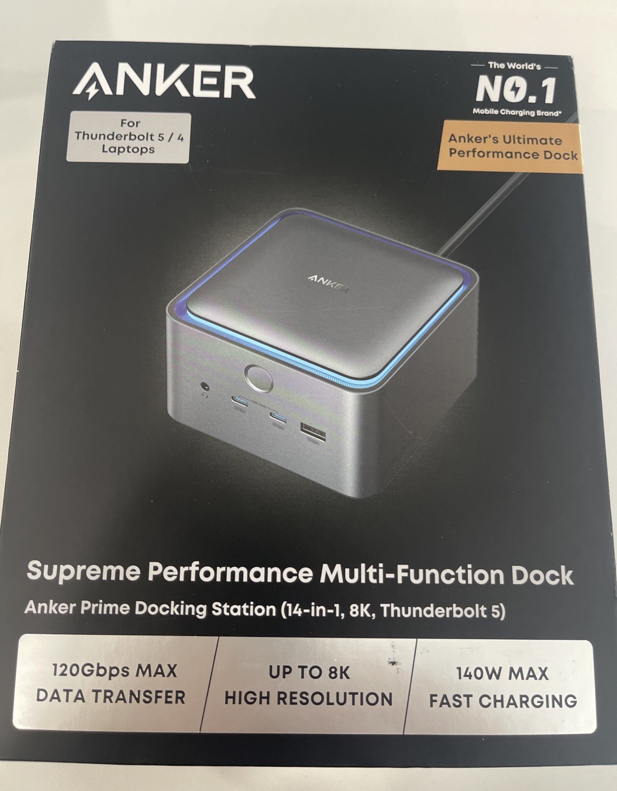 Anker Prime TB5 14-in-1 Docking Station Thunderbolt 5 8K 120Gbps 140W Charging