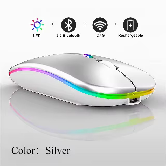 Wireless Mouse USB C & USB Adapter 2.4GHz Slim Silent Mouse for MacBook Laptop P
