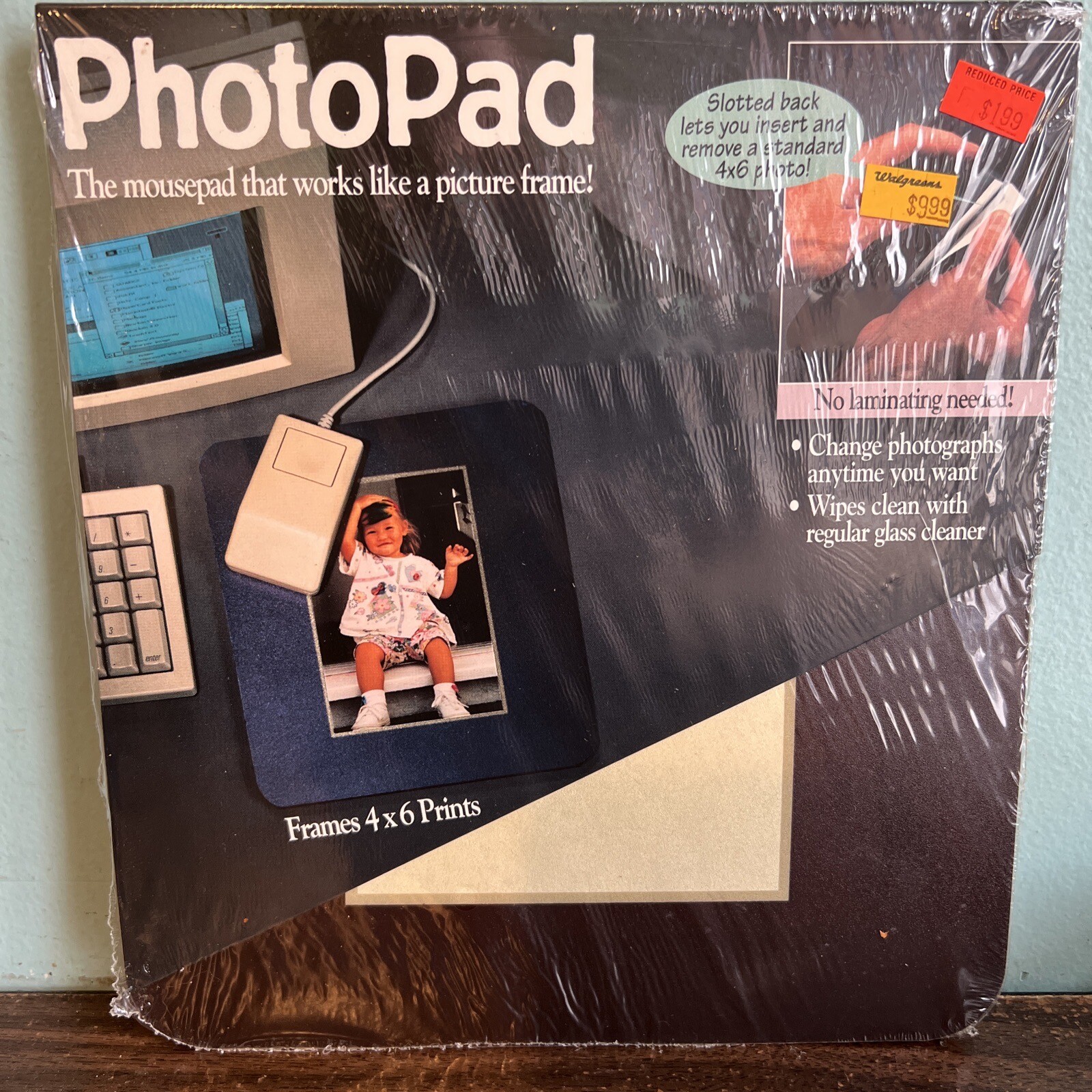 Vintage Mouse Pad 1995 Photo Pad. The mousepad 4×6 picture frame! NOS NEW