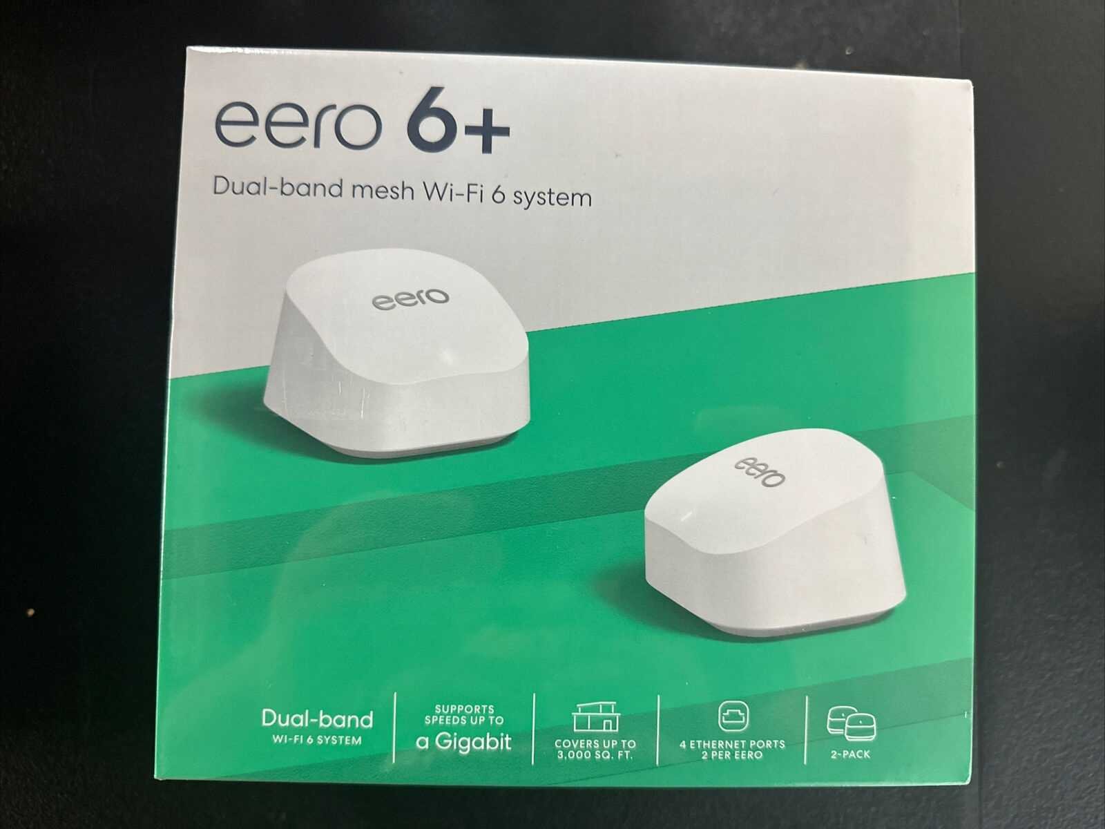 eero 6+ plus 2 pack 2402 Mbps 2 Port 574 Mbps Wireless Router – R010211 Amazon