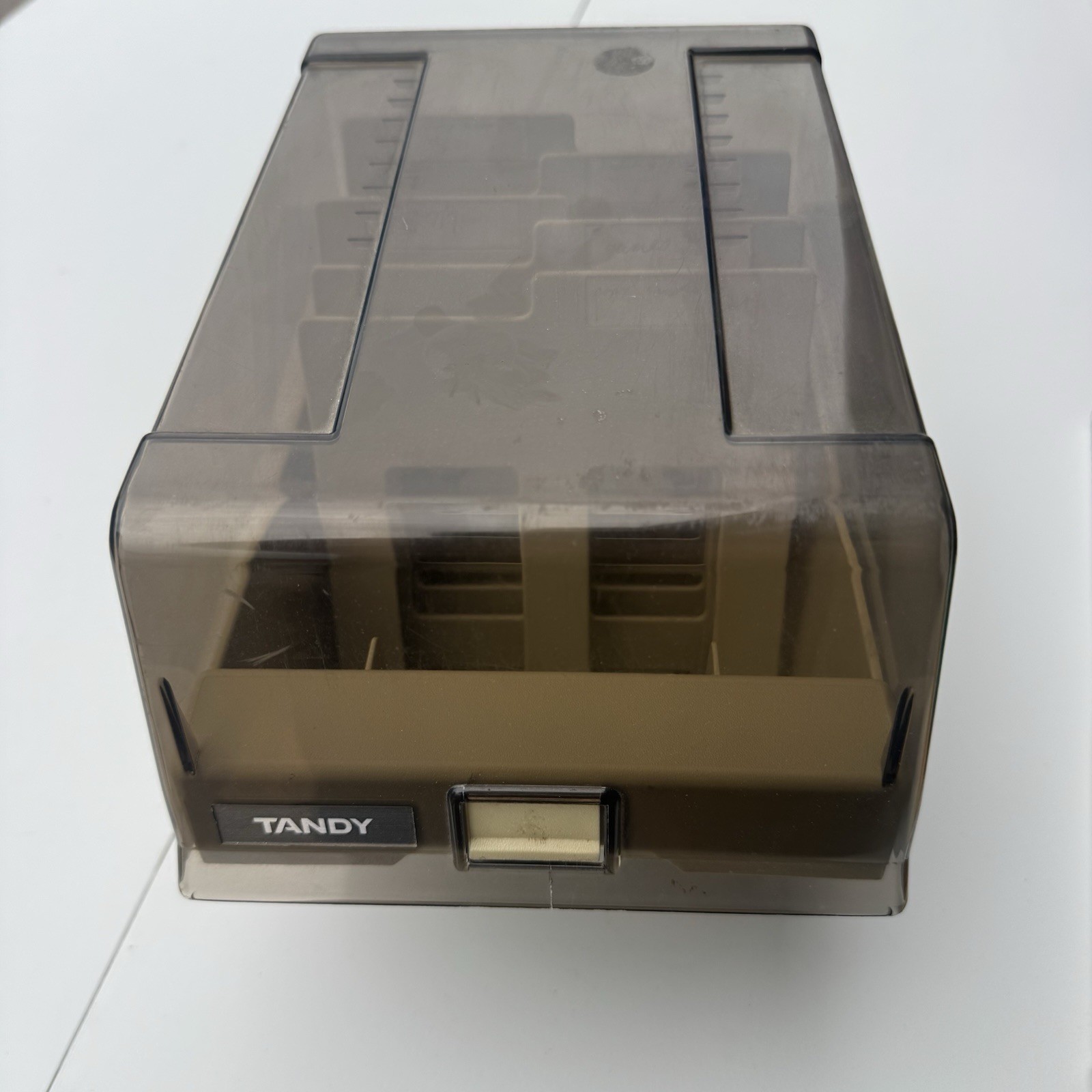 Vintage 3M Tandy 5.25″ 5 1/4 Floppy Disk Storage Box w/Dividers Clamshell Retro