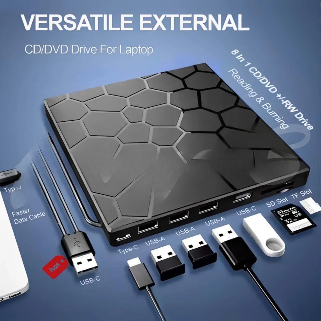 USB 3.0 Slim External CD DVD Drive Disc Player Burner Writer For Laptop PC Mac