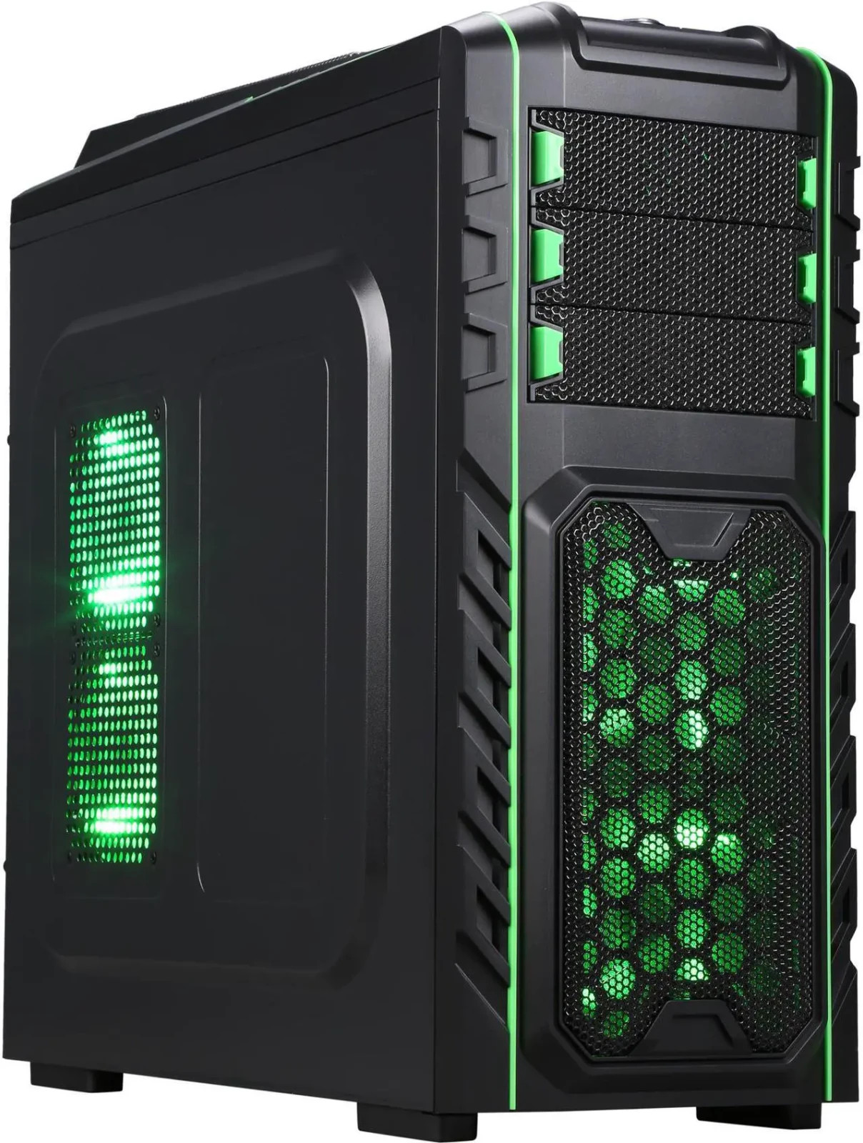 DIYPC Skyline-07-G Black/Green Dual USB 3.0 ATX Full Tower Gaming Computer Case