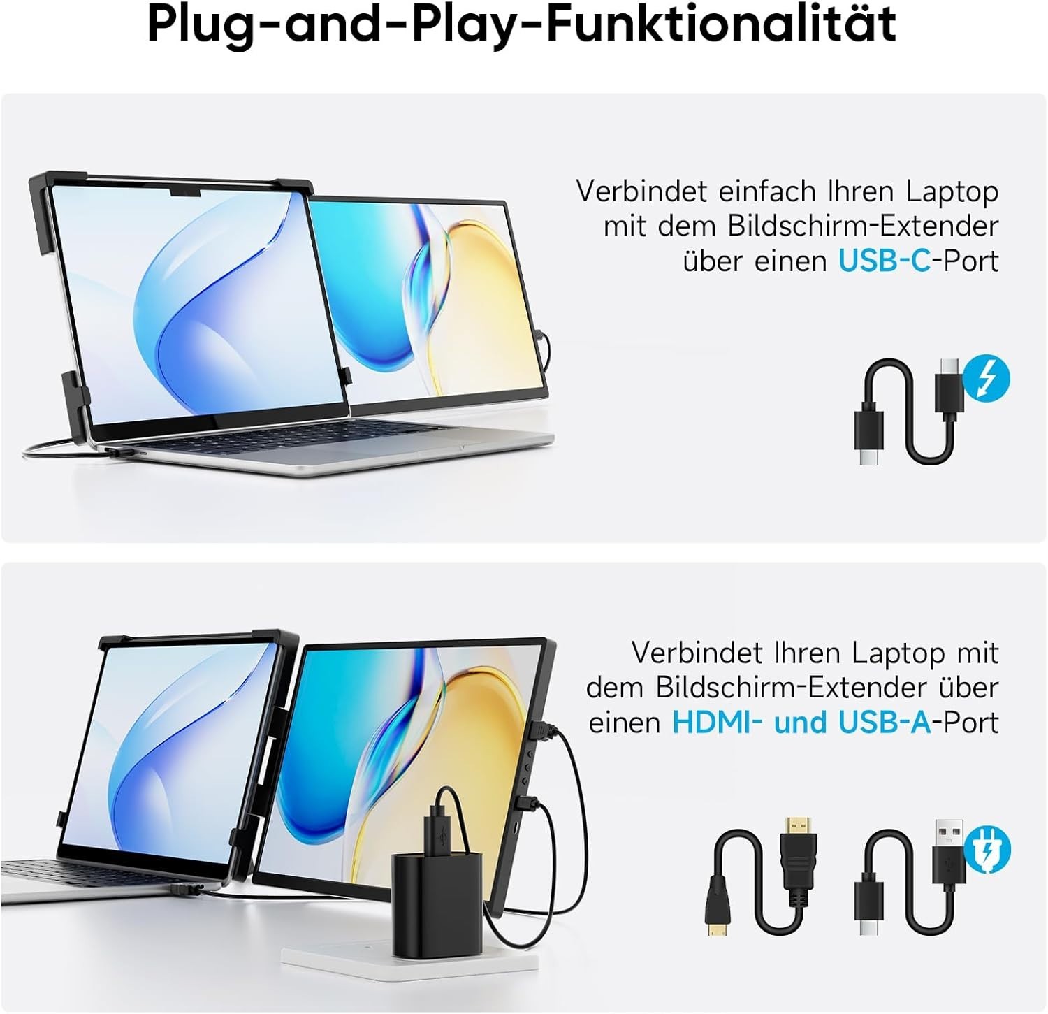 Dopesplay dr145 Laptop Monitor Extension 14 inch 1200P FHD Mac Wins Chrome