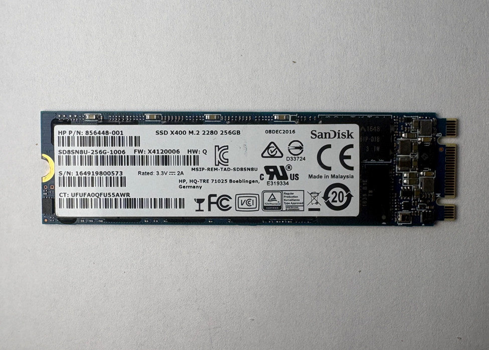 SanDisk X400 256GB M.2 SATA III SSD 2280 SD8SN8U-256G-1006 Tested