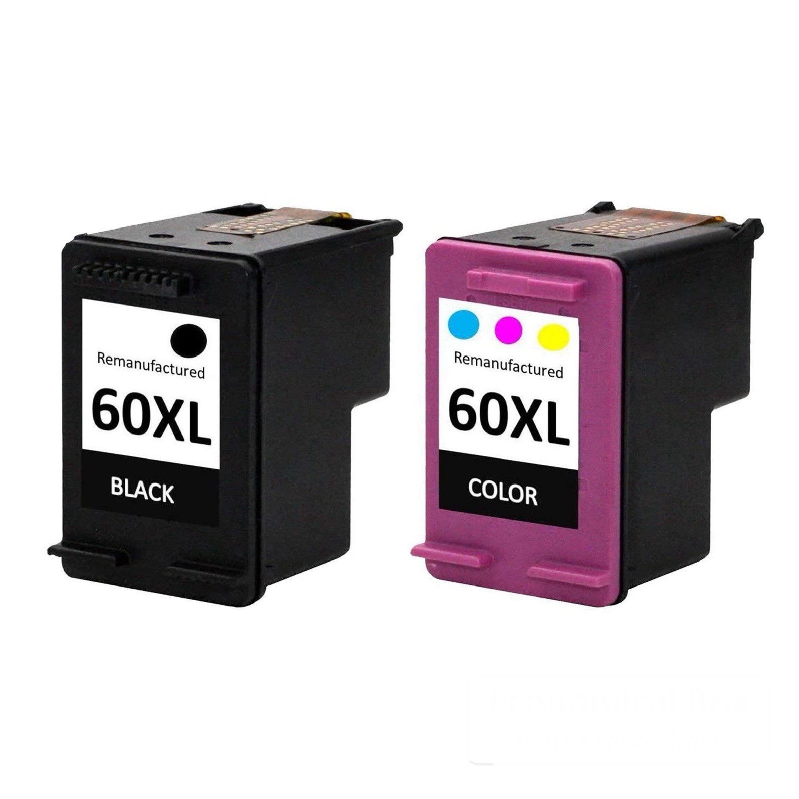 2 Pack 60XL Black Color Ink Set 60 XL CC641W CC644W HP DESKJET D1660 D1663 D2500