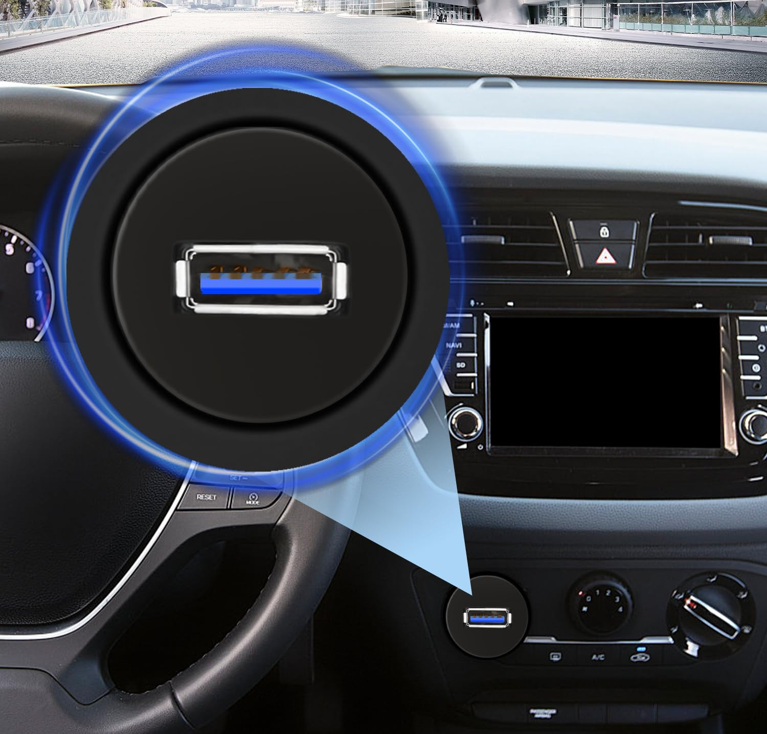 Single Port USB 3.0 Car Flush Mount Cable, USB Dash Mount Adapter Male to Female