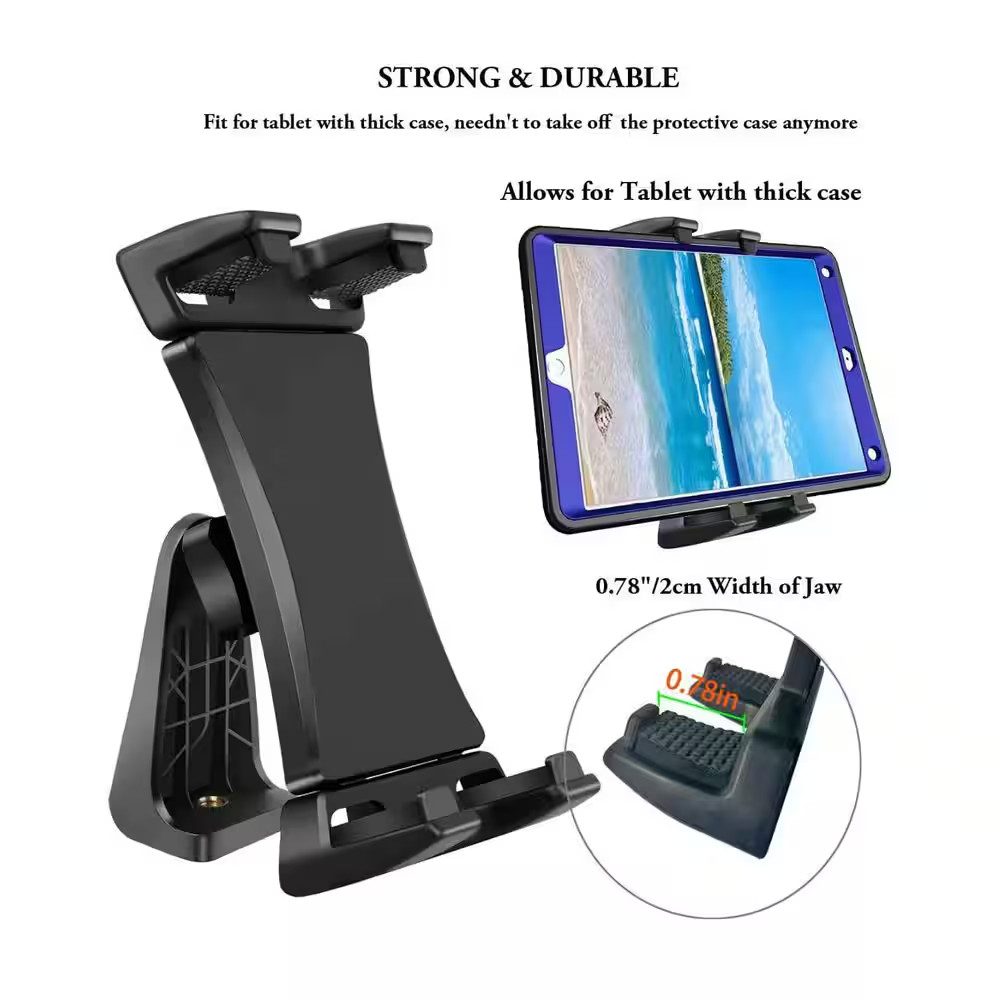 Ipad Tripod Mount Adapter 360° Rotatable Universal Tablet Clamp Holder for Devic