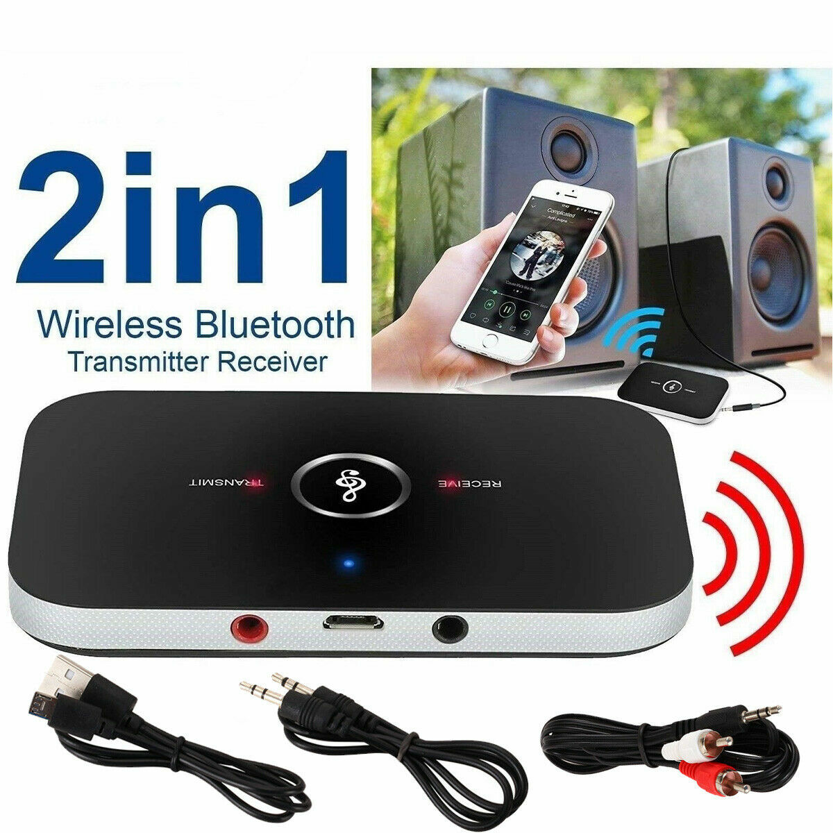Bluetooth Transmitter & Receiver Wireless Adapter For Home stereos/speakers