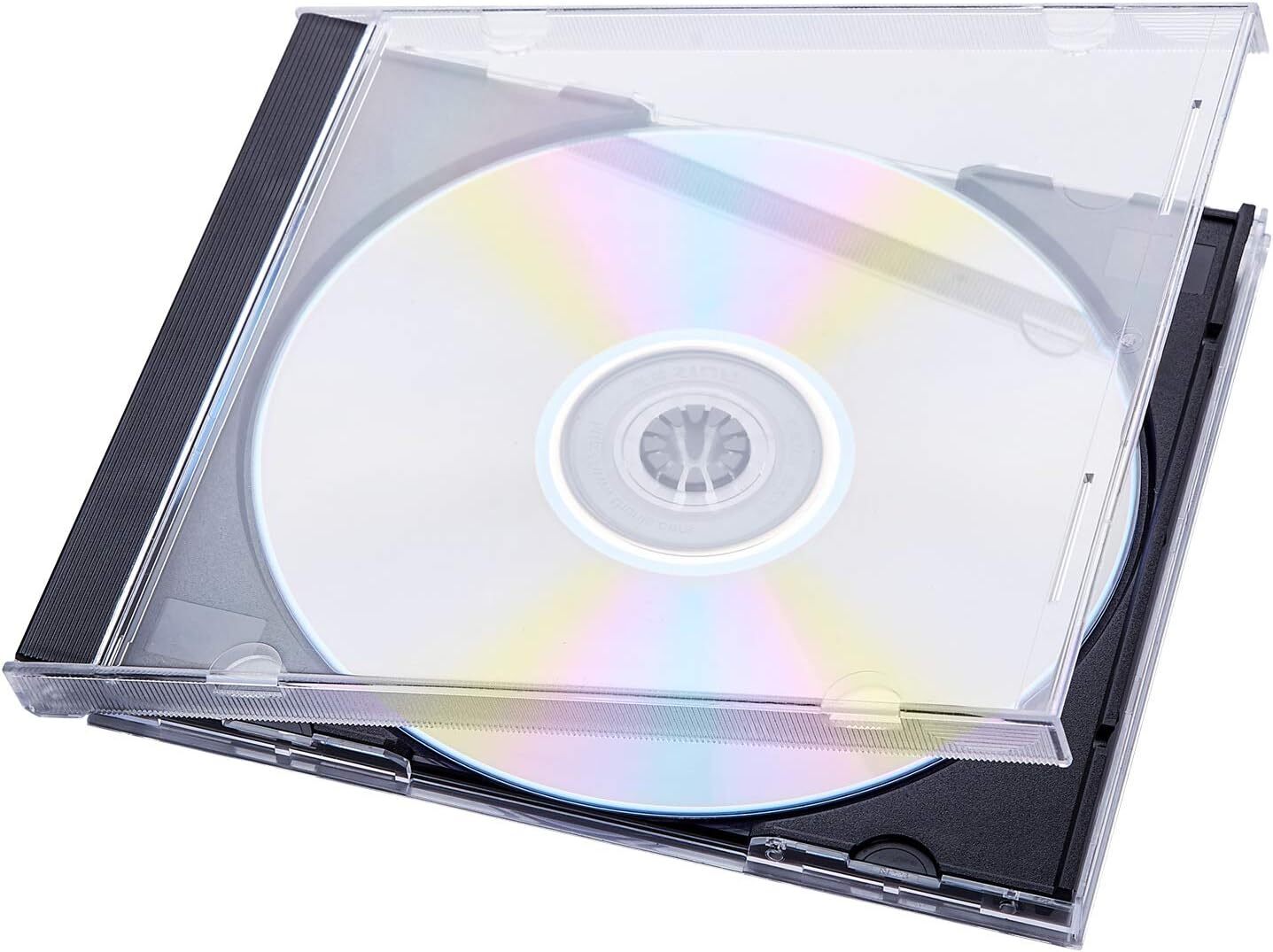 10.4 mm Standard Single Clear CD Jewel Case with Assembled Black Tray ONE Piece