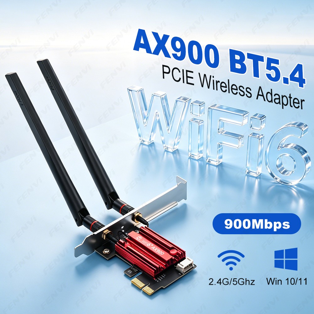 WiFi 6 AX900 PCIe Wireless Adapter Dual Band 2.4G+5G Bluetooth5.4 for Desktop PC