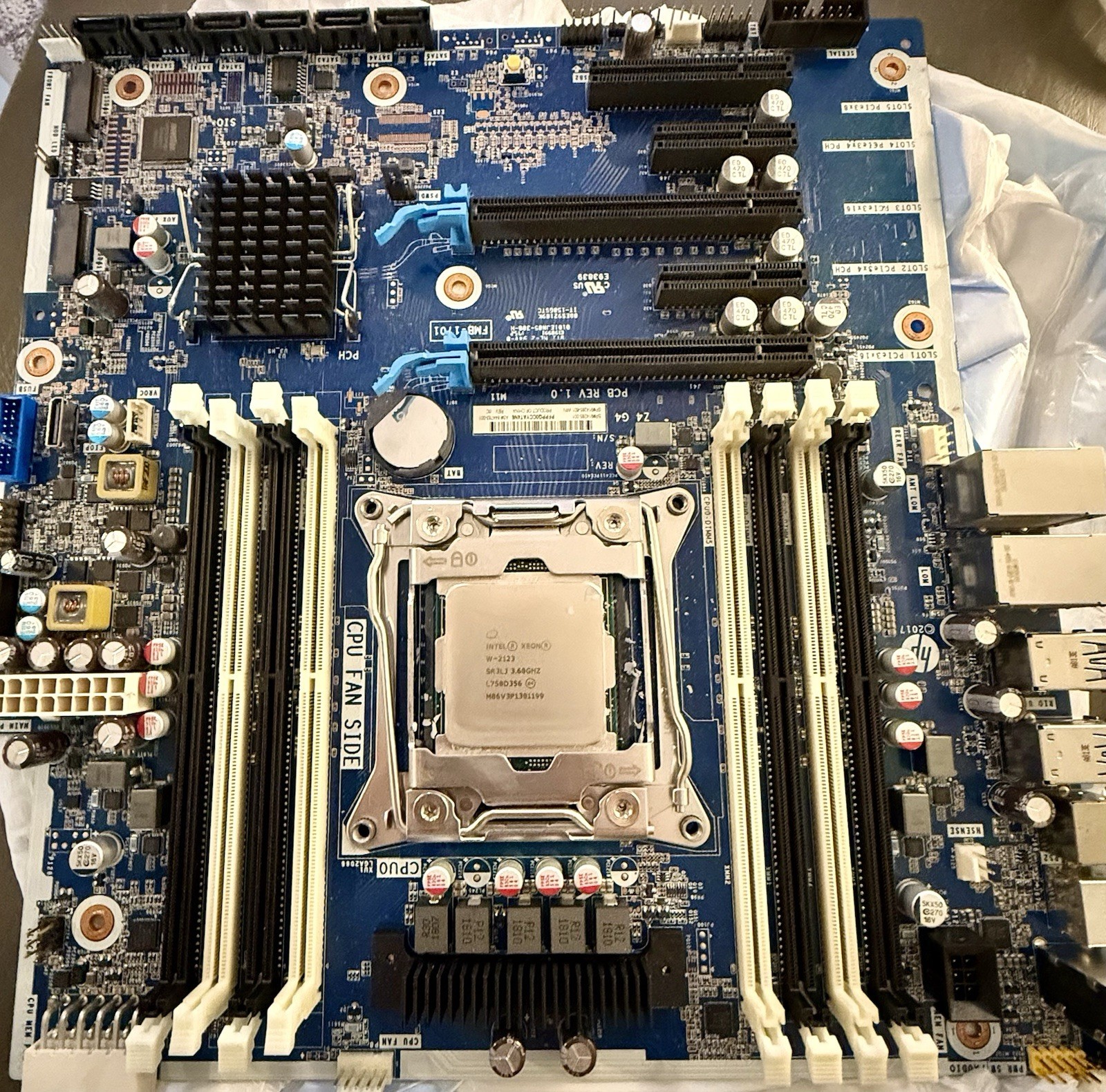 HP ATX Motherboard Xeon W-2123 3.60GHz LGA2066 4 PCIe DDR4 On-Board Audio
