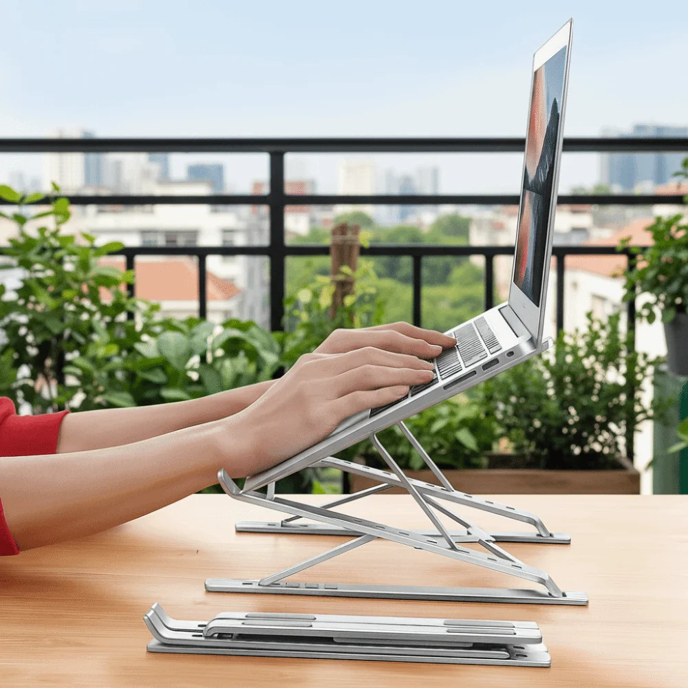 Durable Adjustable Laptop Stand Foldable Double Layer Notebook Holder Ventilatio
