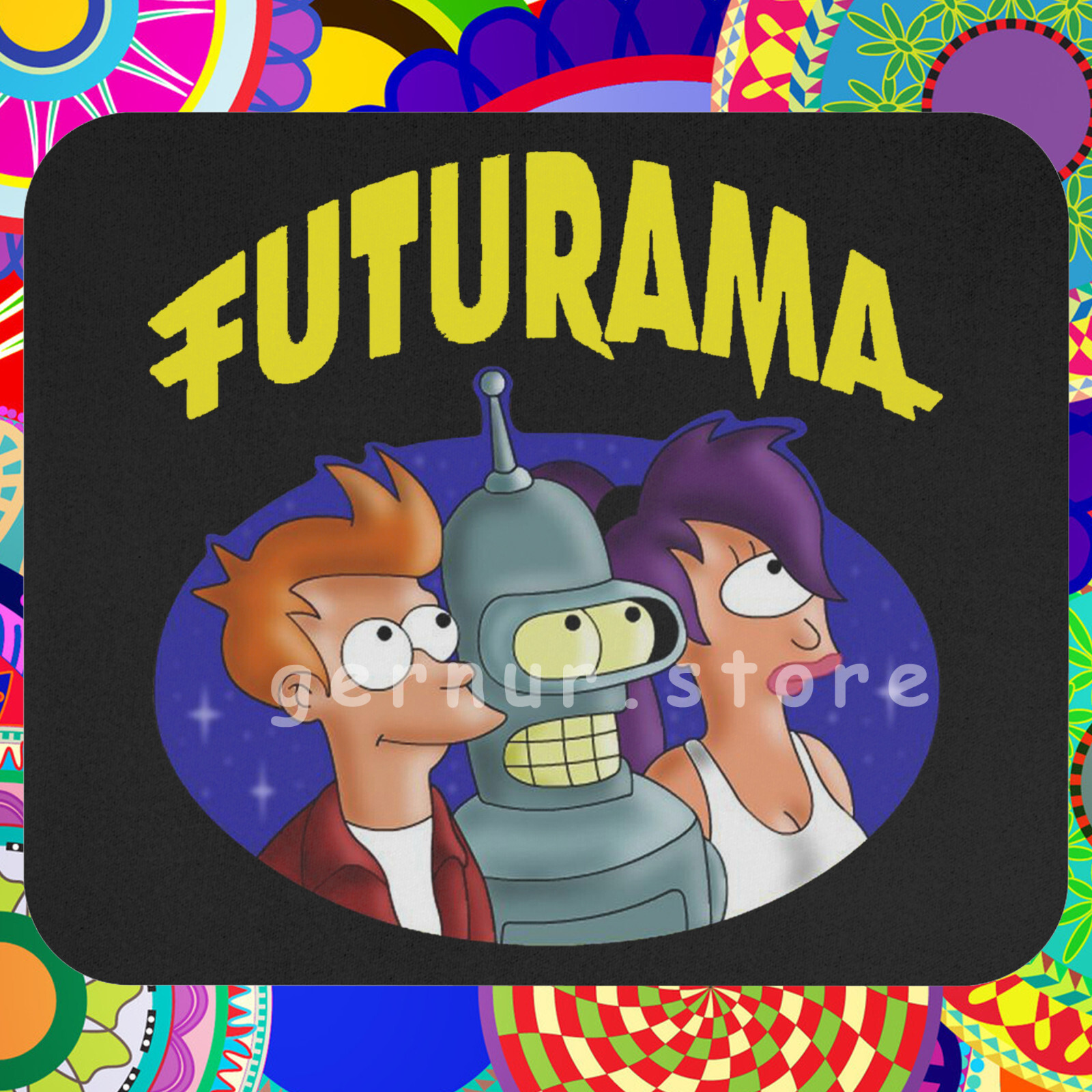Futurama Cartoon TV Series Logo Black Mousepad Desk Mat Gaming Mouse Pad
