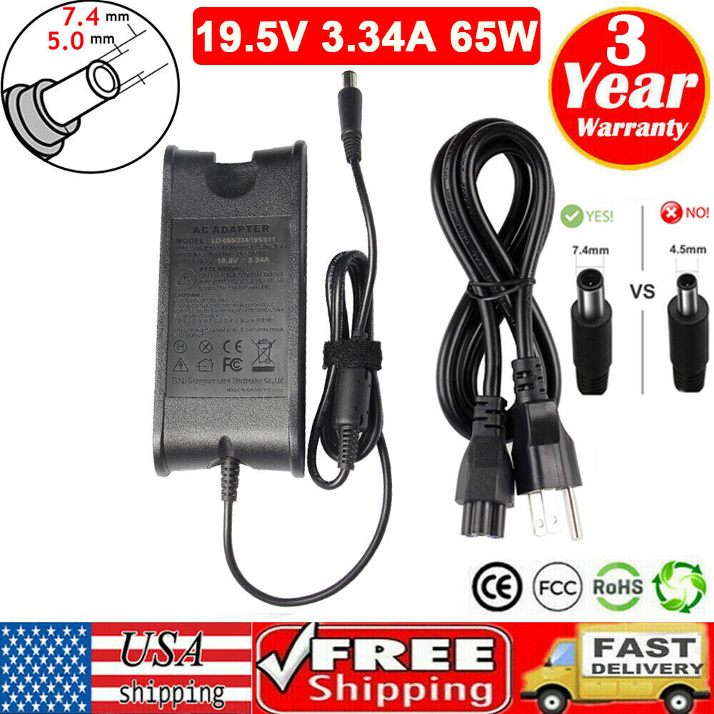 For Dell Chromebook 11-3180 3189 11-3120 P26T P22T 65W Laptop Adapter Charger