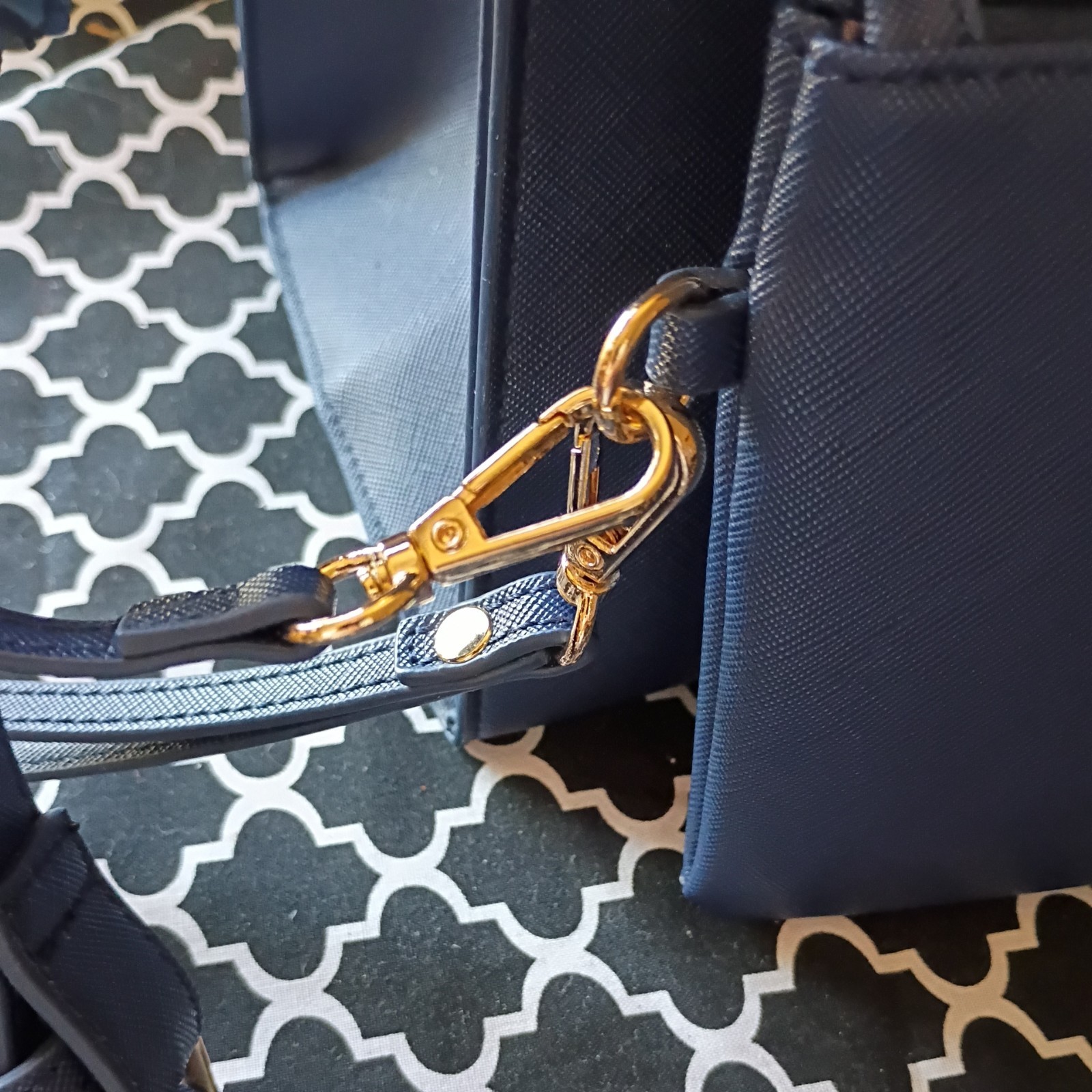 Laptop Tote Bag for Women 15.6″ / Waterproof / Leather / Navy
