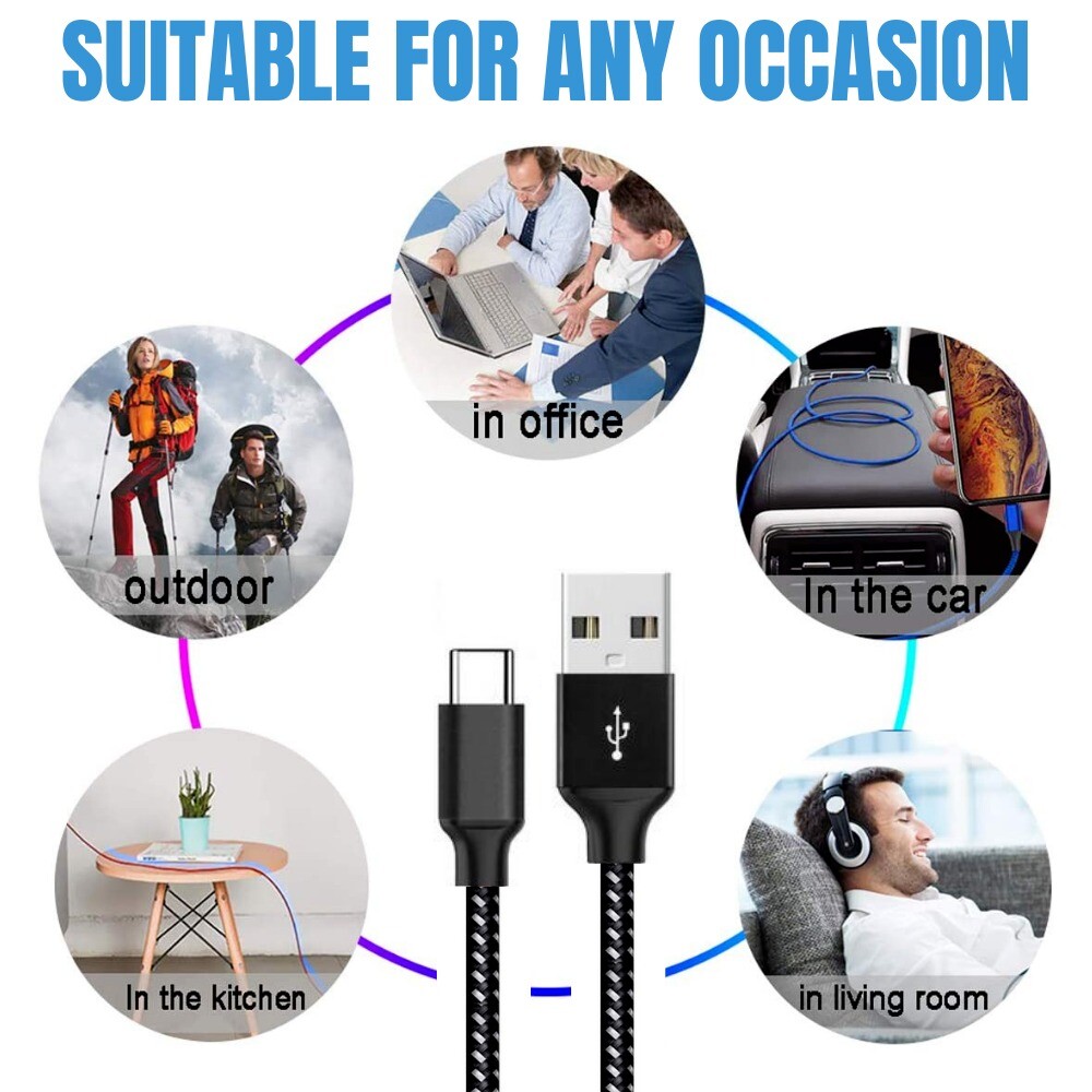 Lot USB Type C Cable Fast Charging USB-C Charger Cord For iPhone 15 16 17 Pro