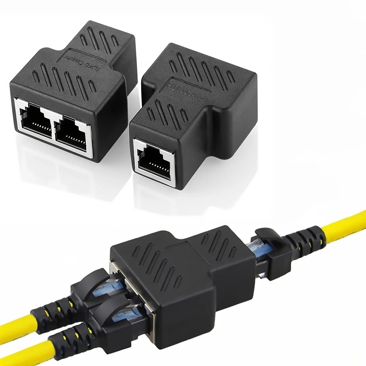 RJ45 Splitter Adapter 1 to 2 Ways Dual Female Port CAT6/5/7 LAN Ethernet Cable