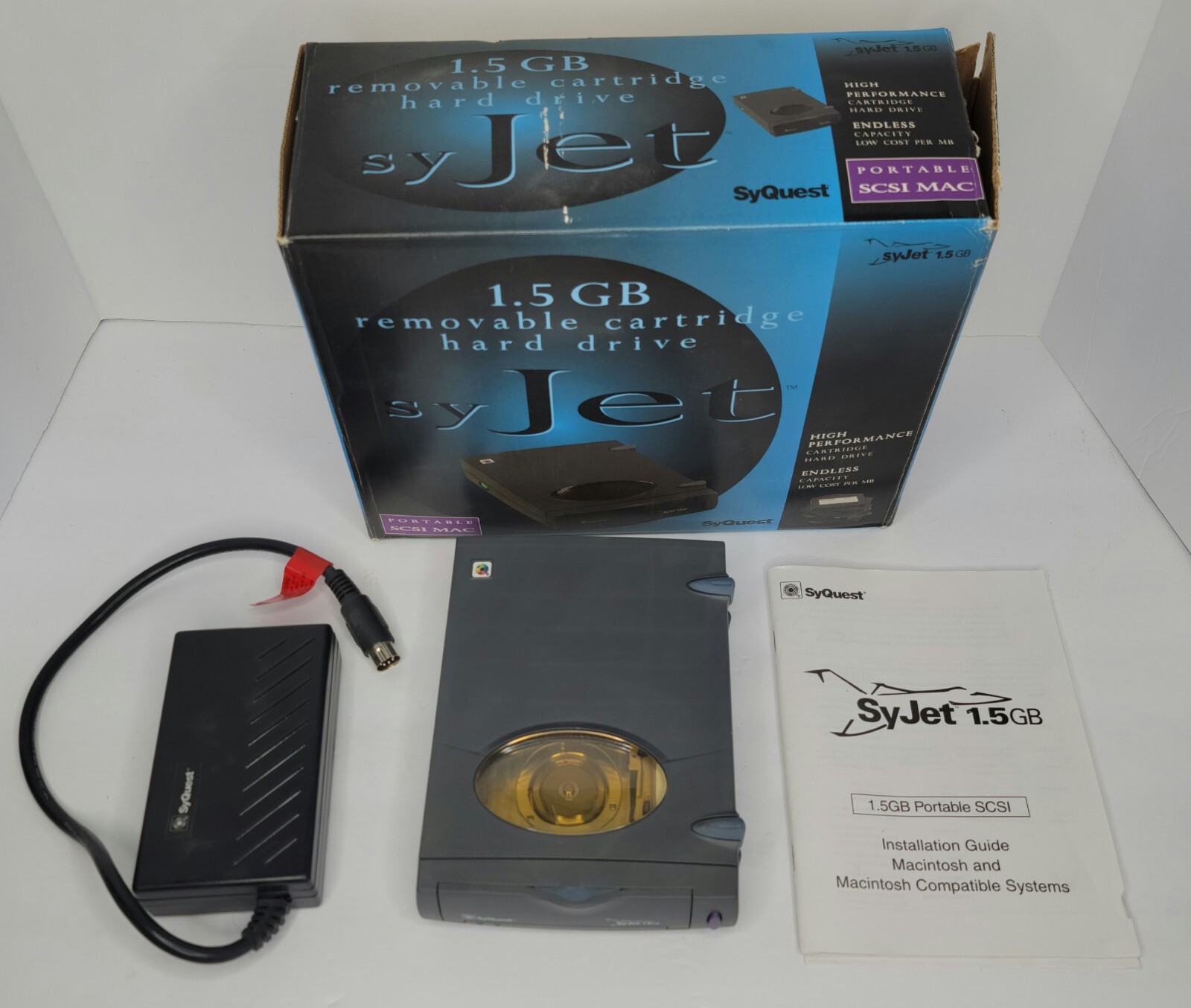 NOS 1.5GB Syquest Syjet Removable Cartridge Hard Drive Not Tested