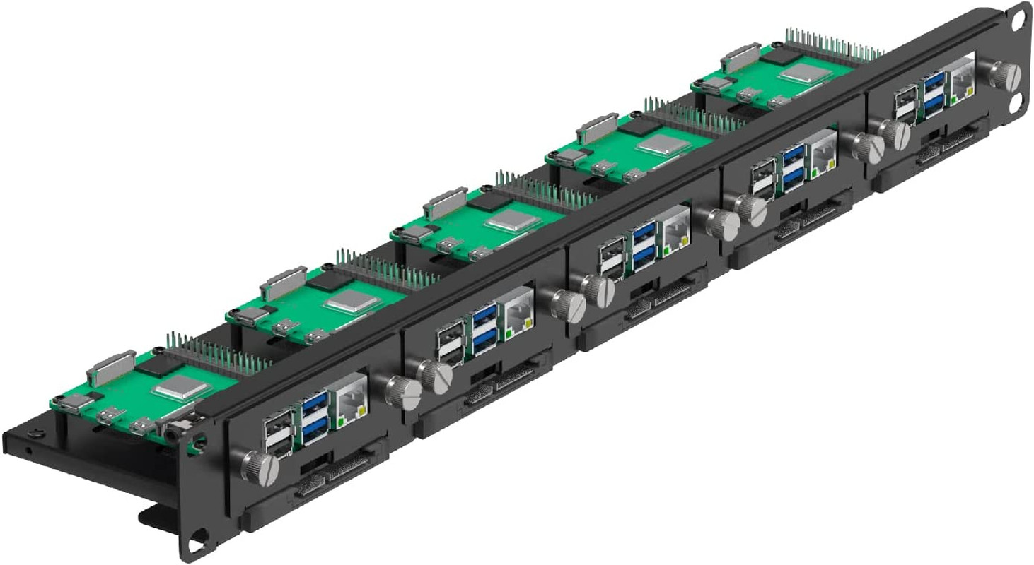 19″ 1U Rackmount for Raspberry Pi, SSD Bracket for Any 2.5″ Ssds, Hold up to 5 R