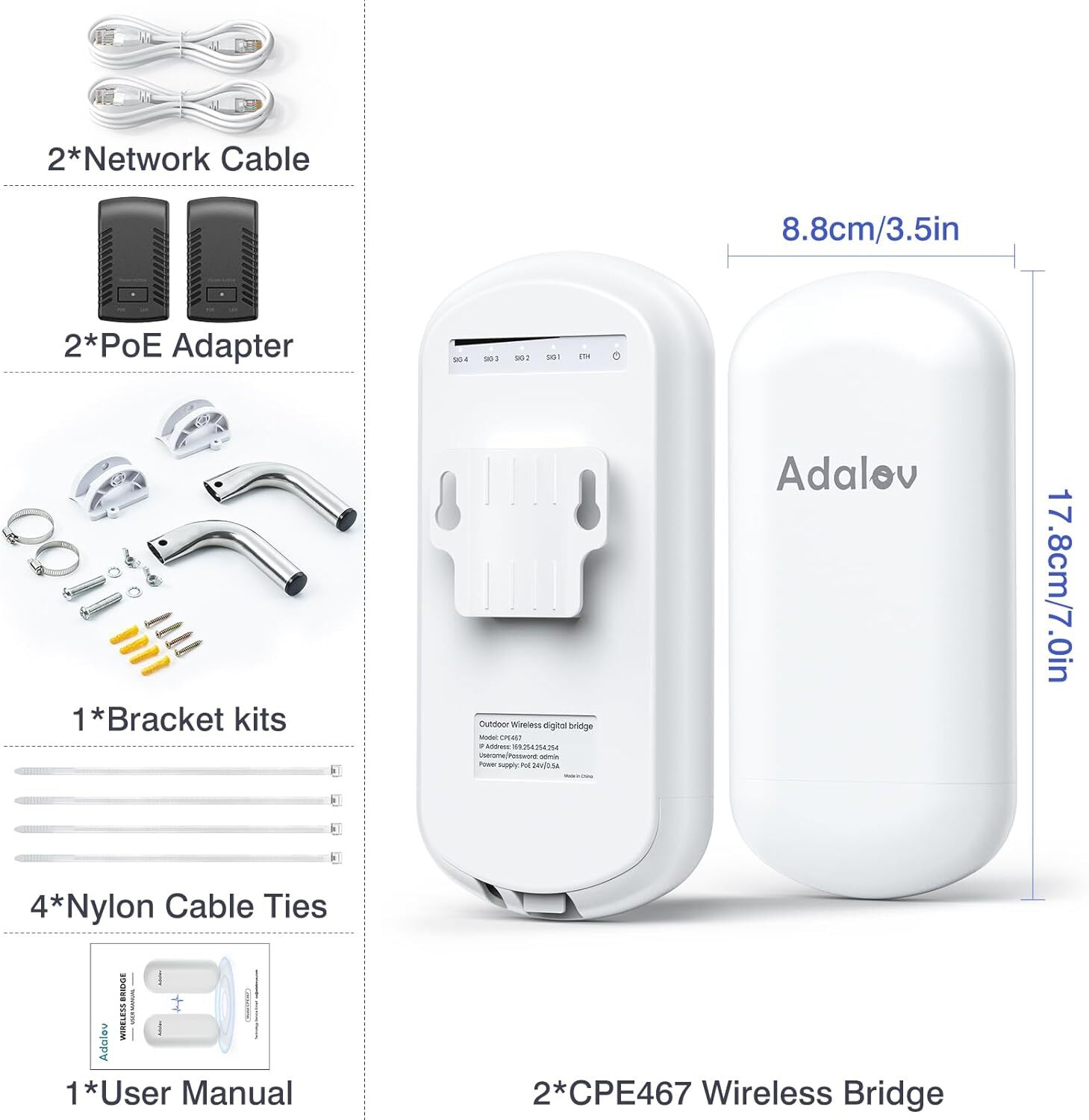 CPE467 5.8GHz WiFi Bridge – 1.5KM Long Range Outdoor Point-to-Point Wireless