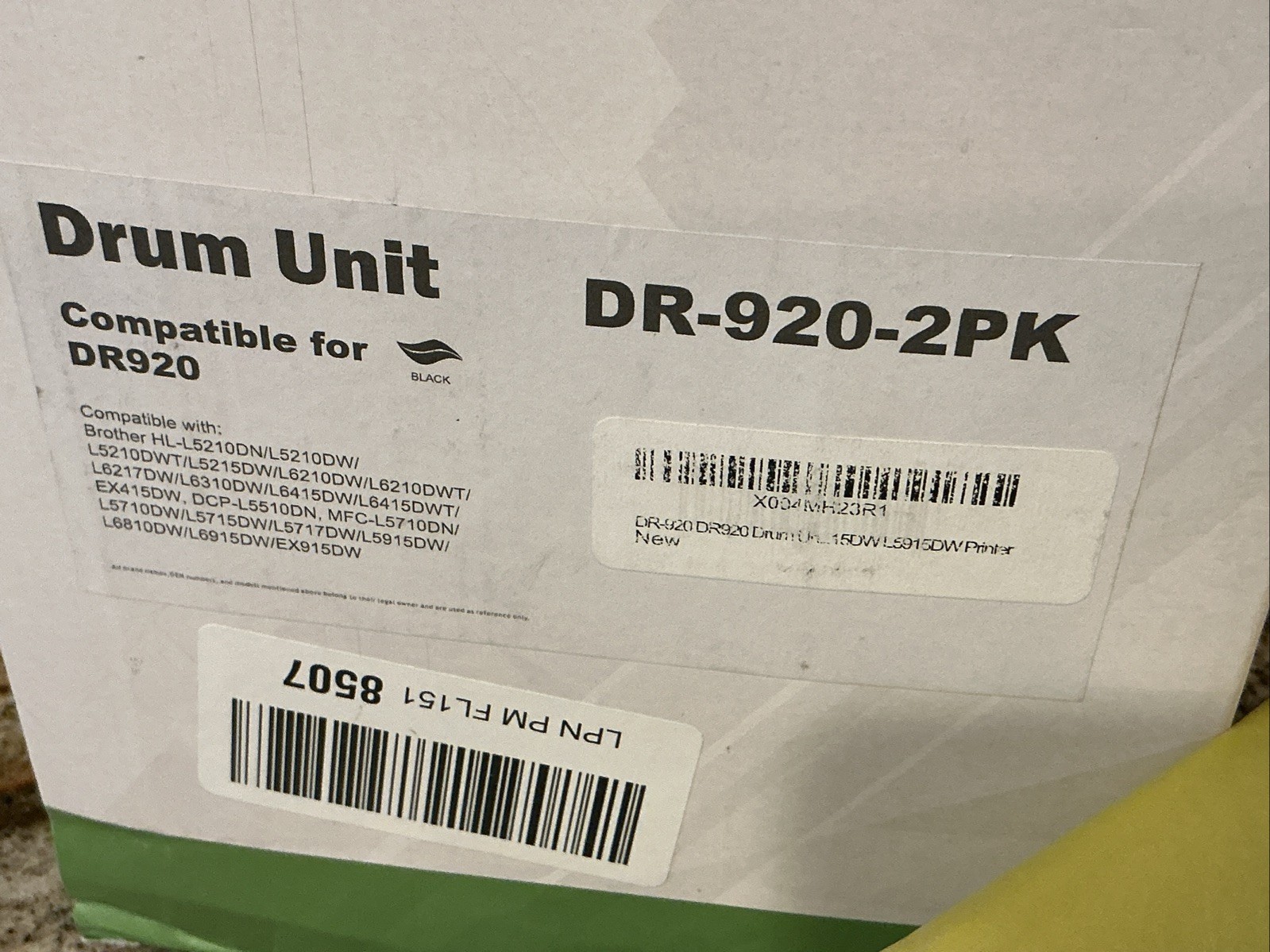 2PK DR920 Drum Units for TN920 Brother HL-L5210DW HL-EX415DW MFC-L5710DW
